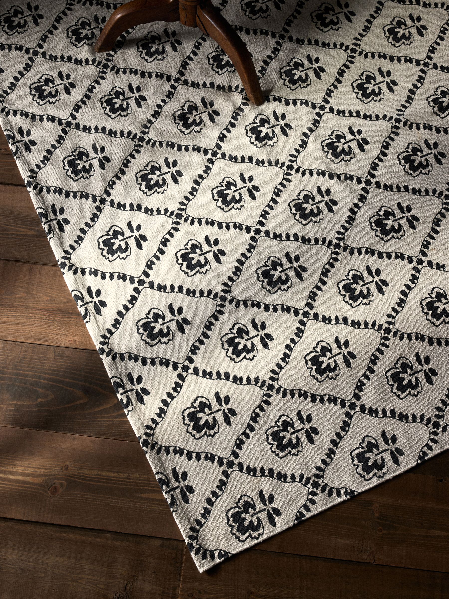 2 Pack Natural Cotton Printed Flatweave Rugs - Image 6 of 6