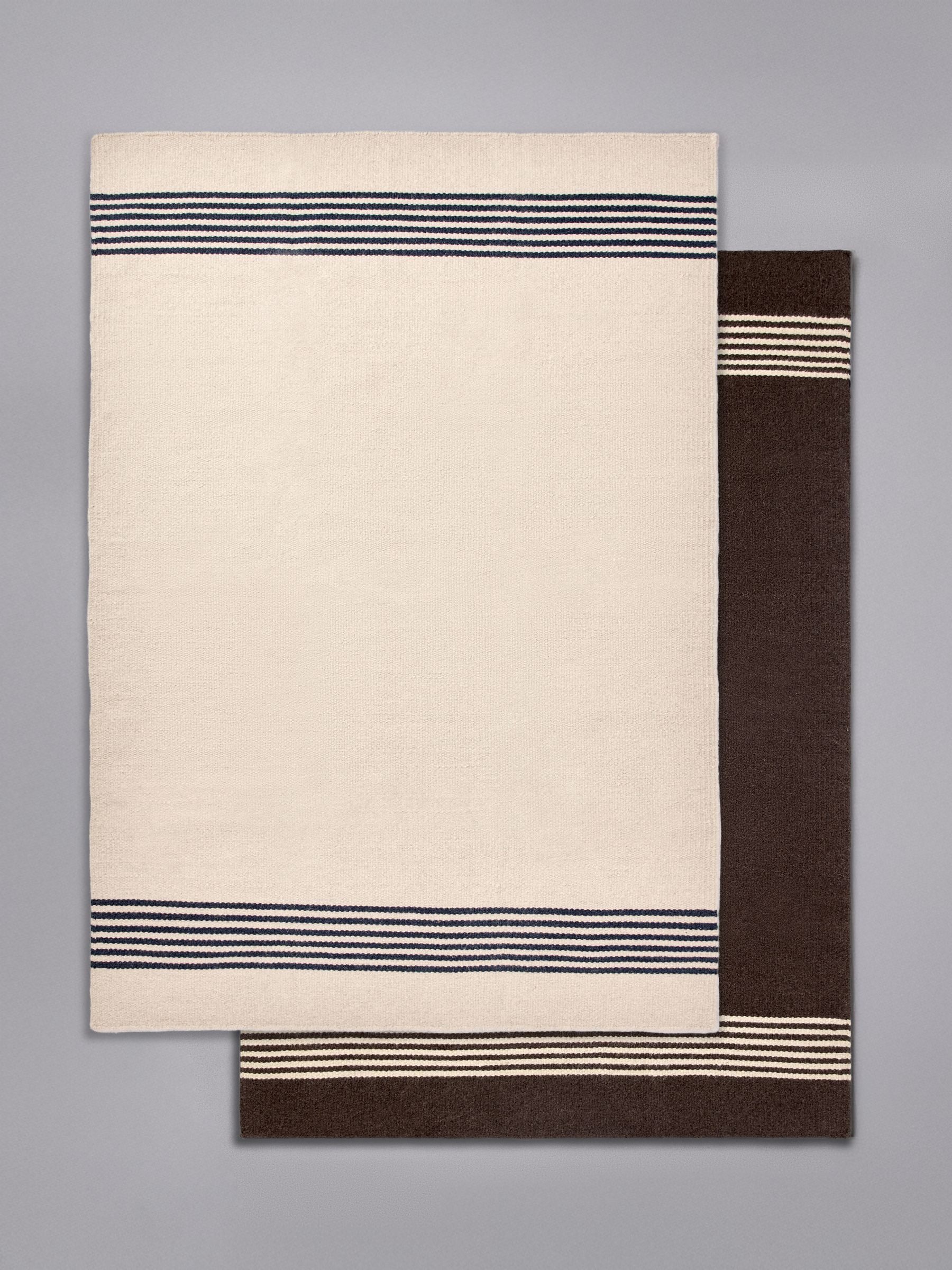 2 Pack Stripe Flatweave Wool Rugs - Image 3 of 6