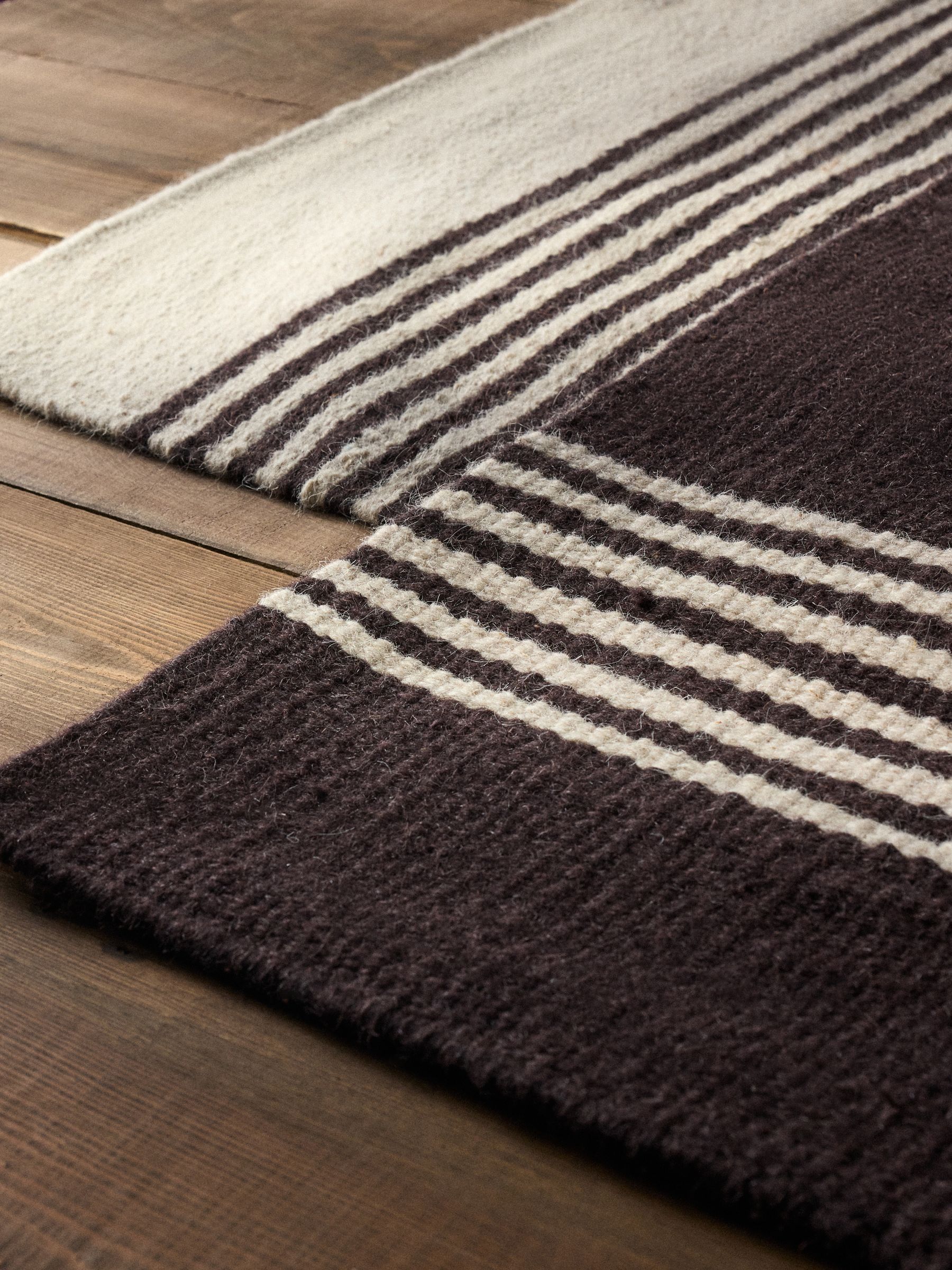 2 Pack Stripe Flatweave Wool Rugs - Image 6 of 6
