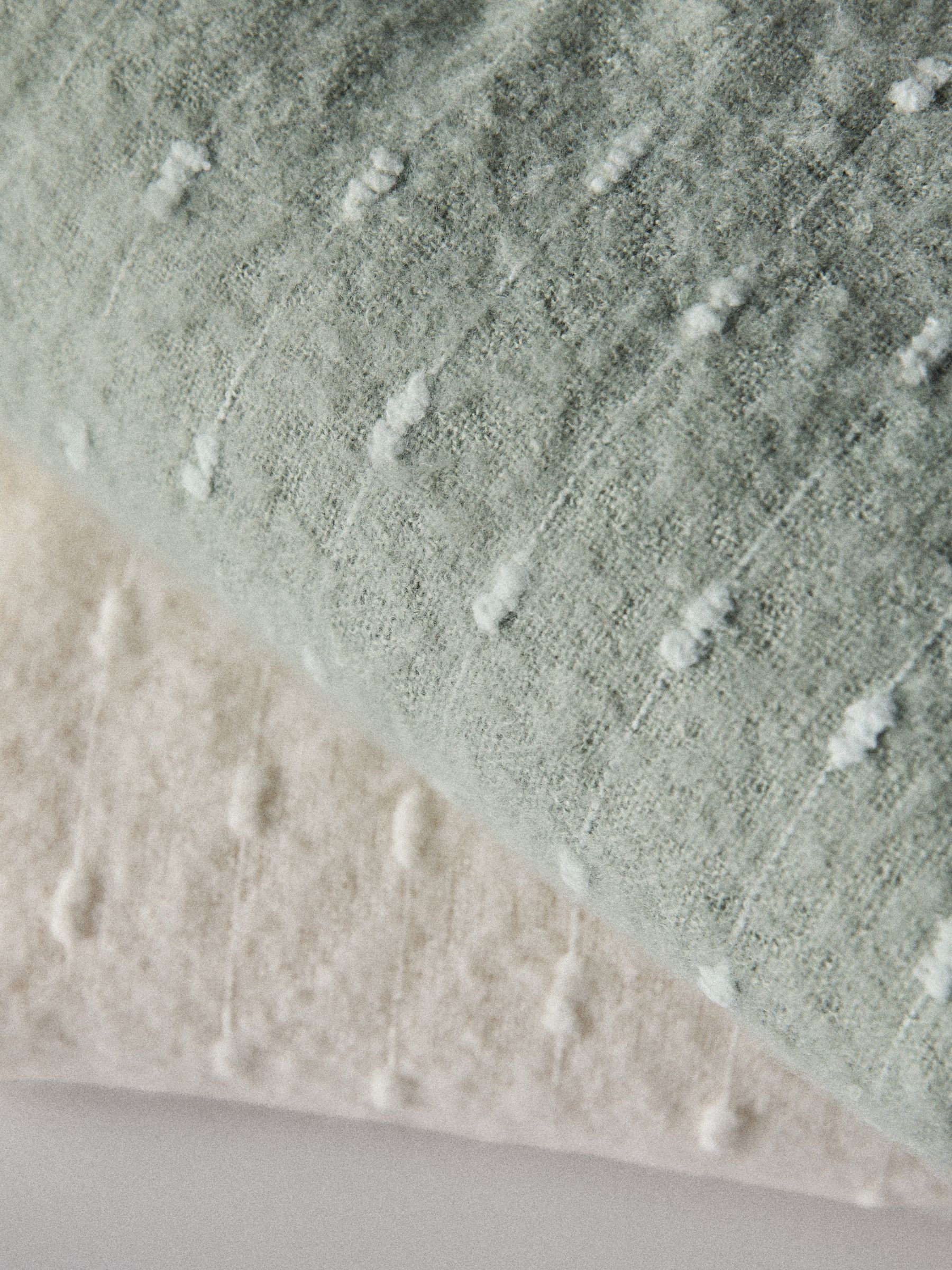 2 Pack Green/Cream Dobby Spot Throws - Image 3 of 3 2 Pack Green/Cream Dobby Spot Throws - Image 3 of 3