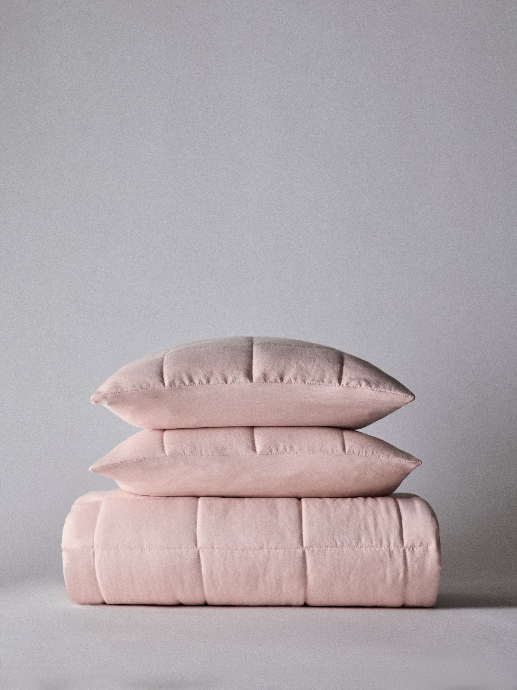 Pink 3 piece Quilted Bedspread and Cushion Covers - Image 1 of 5 Pink 3 piece Quilted Bedspread and Cushion Covers - Image 1 of 5