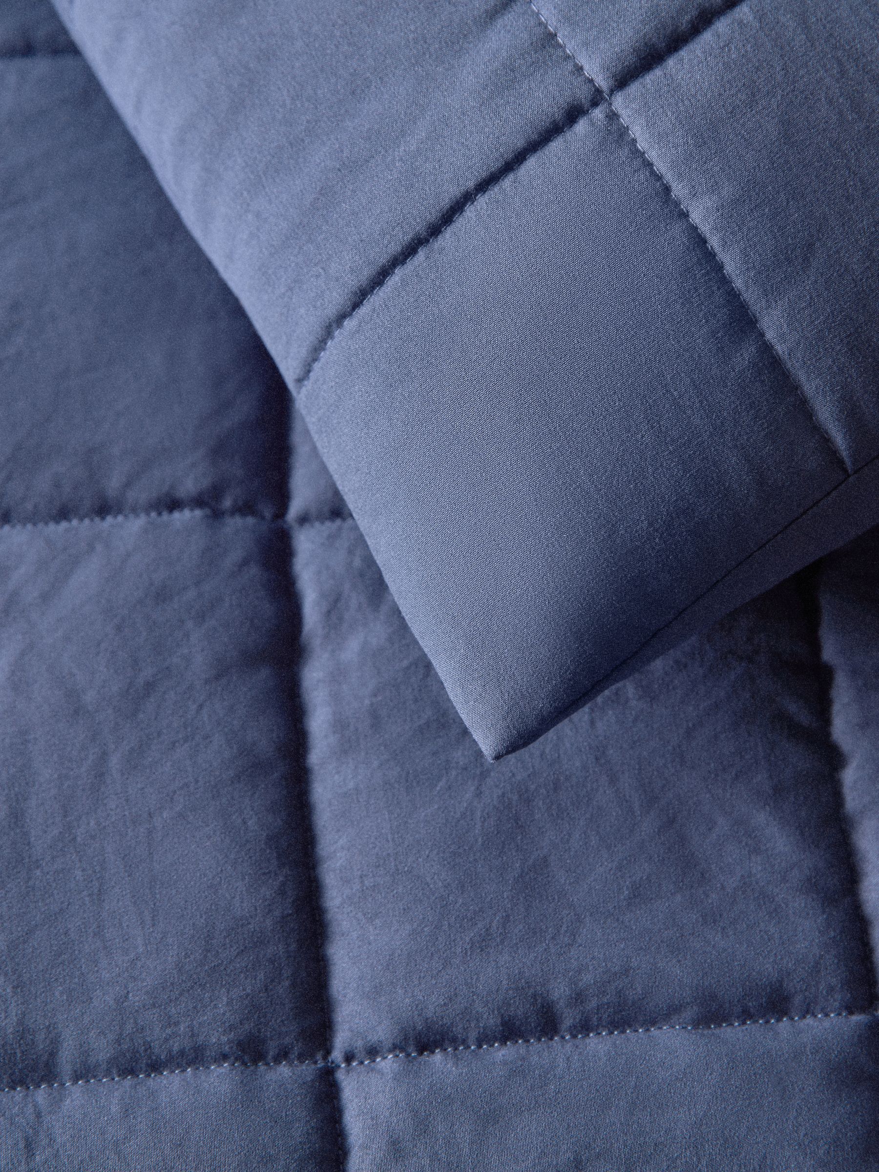 Navy 3 piece Quilted Bedspread and Cushion Covers - Image 6 of 6