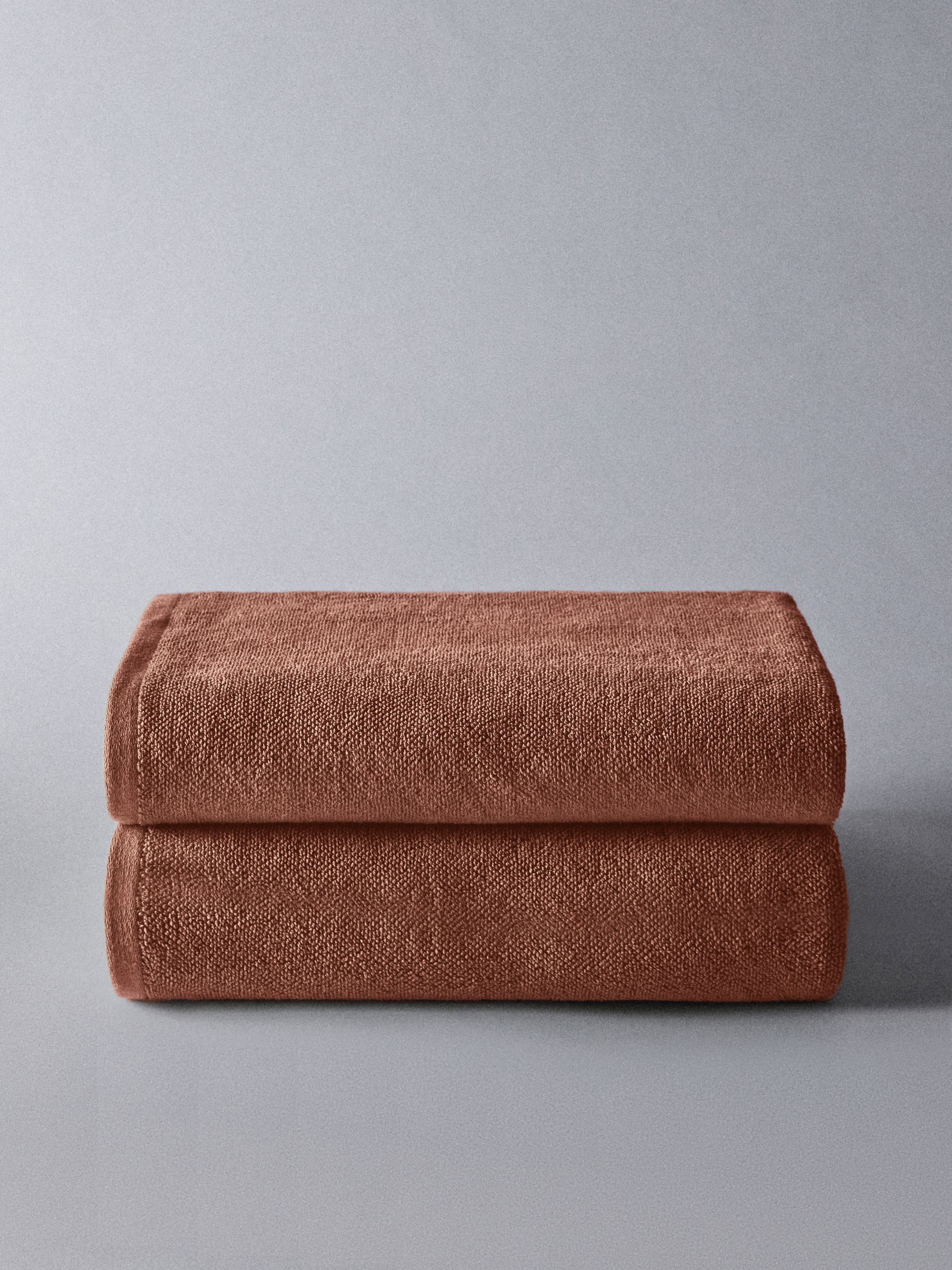 Rust Set of 2 Popcorn Textured Bath Towels - Image 1 of 6 Rust Set of 2 Popcorn Textured Bath Towels - Image 1 of 6