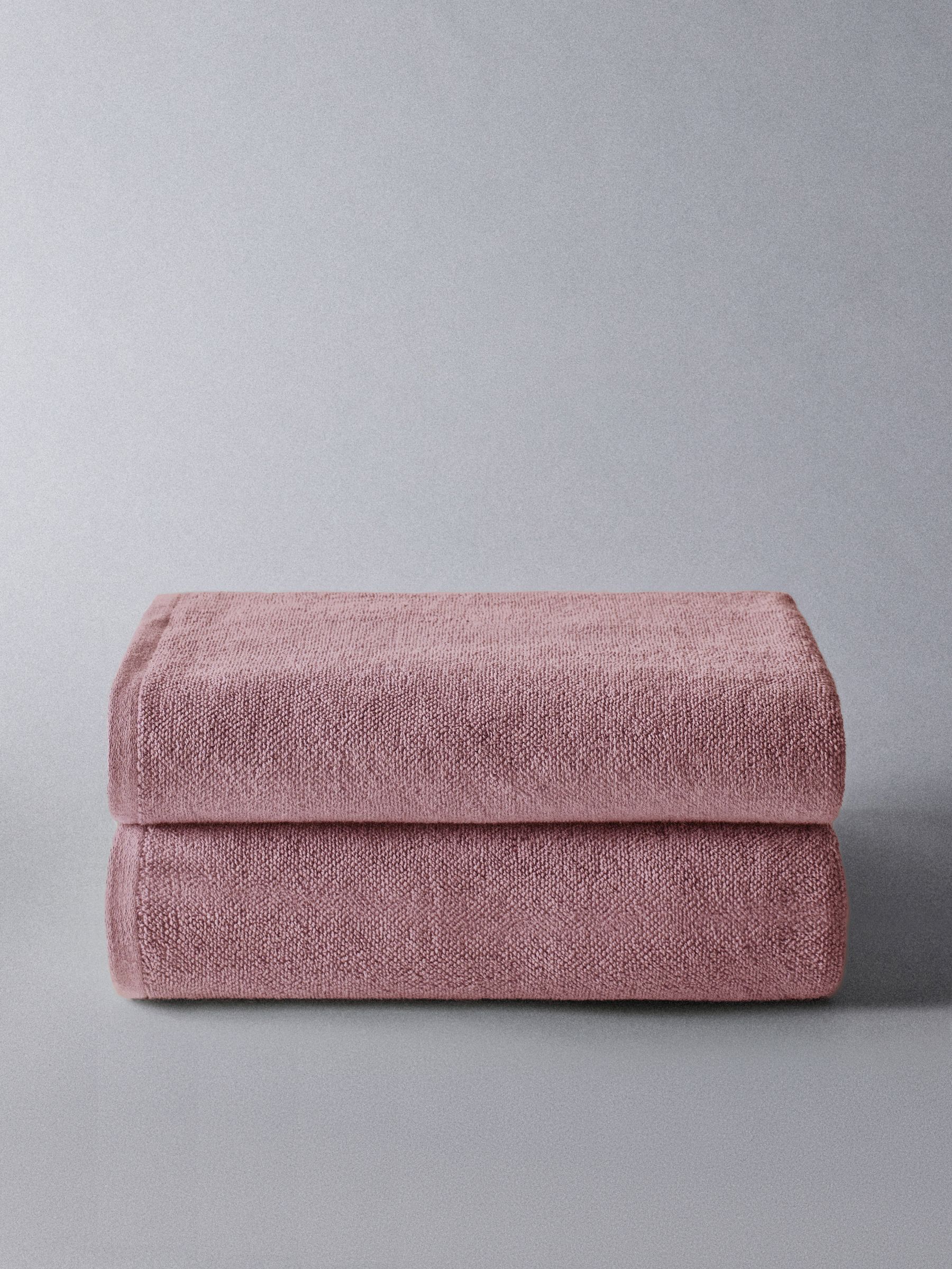Pink Set of 2 Popcorn Textured Bath Towels - Image 1 of 5 Pink Set of 2 Popcorn Textured Bath Towels - Image 1 of 5