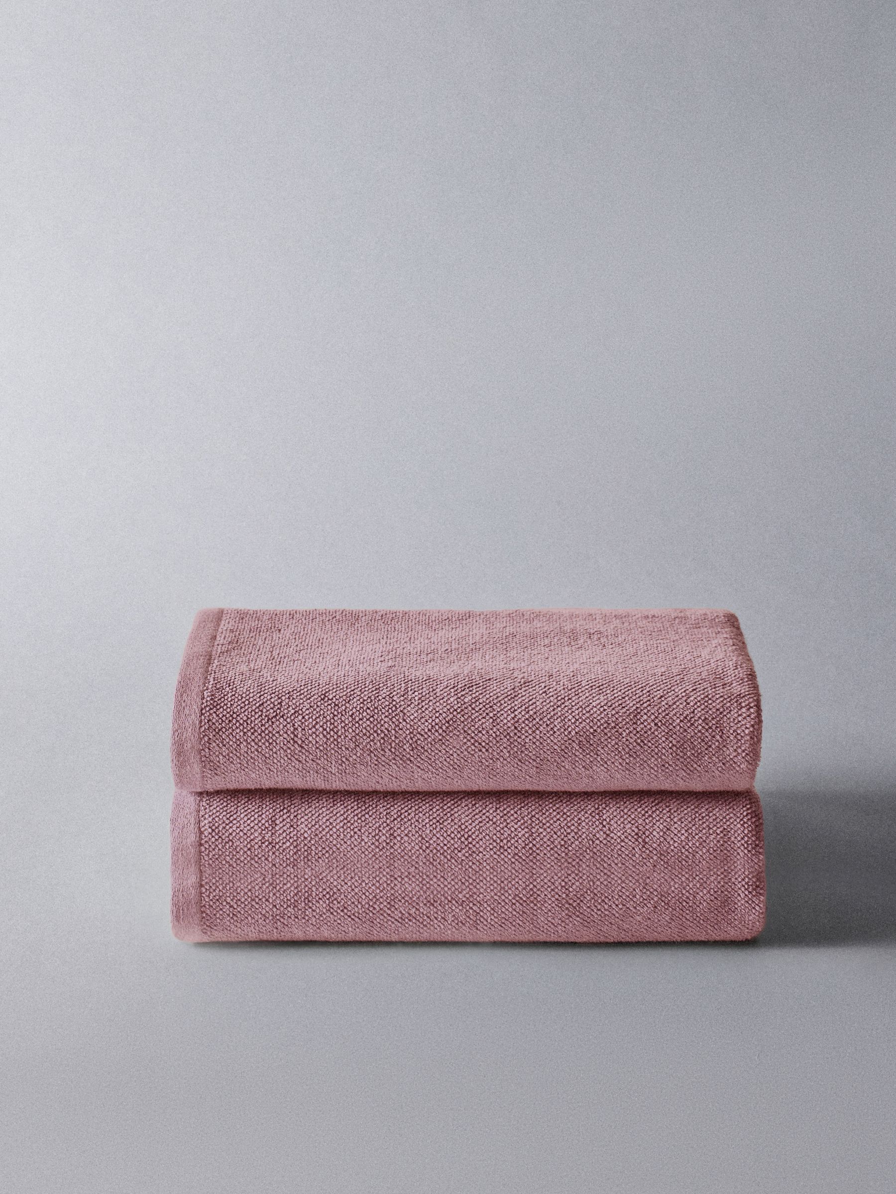 The Set 2 Pack Pink Popcorn Textured Bath Towels - Image 6 of 7