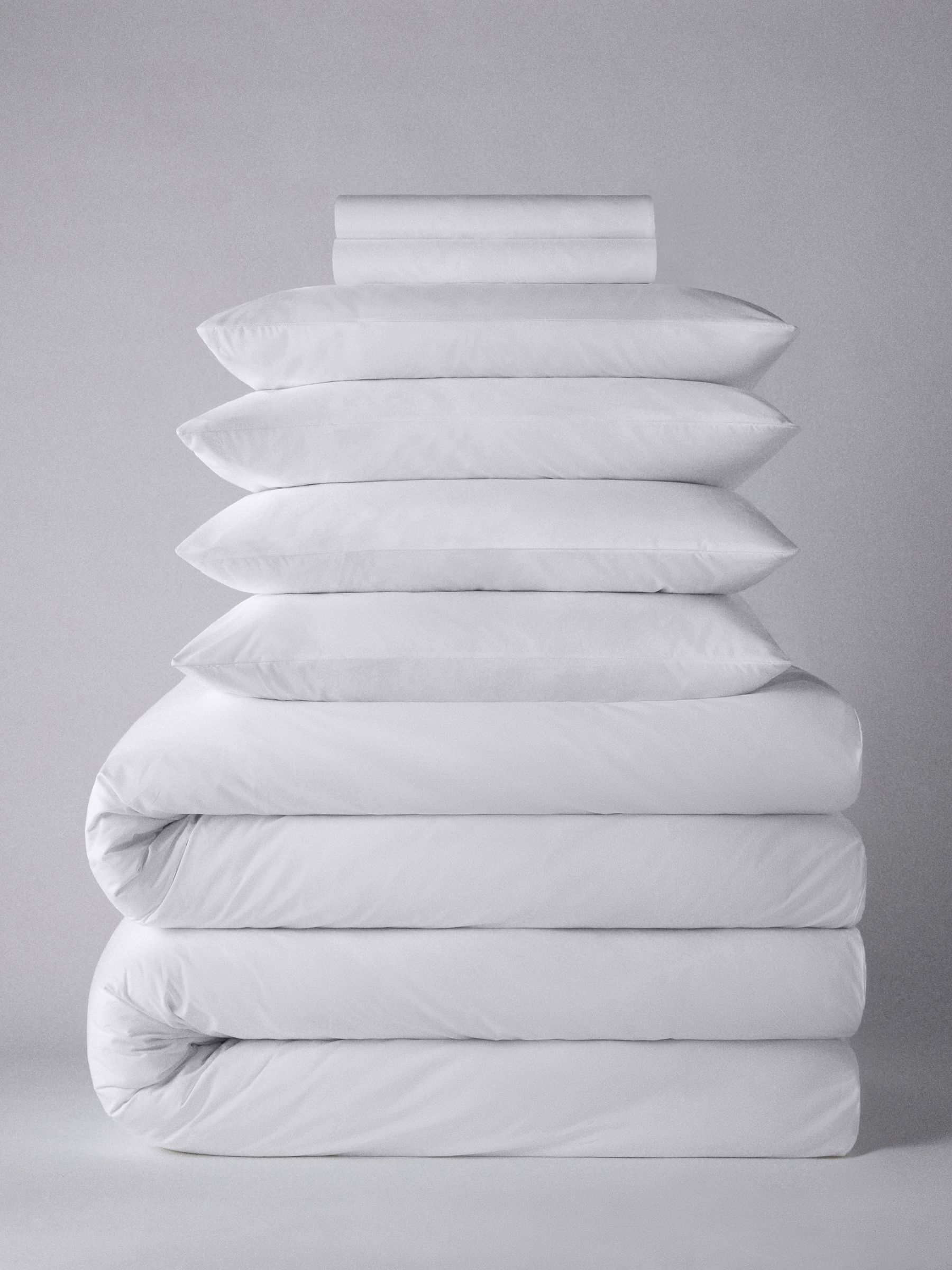 White 8 piece Microfibre Duvet Cover and Pillowcase Set with Fitted Sheets - Image 1 of 3