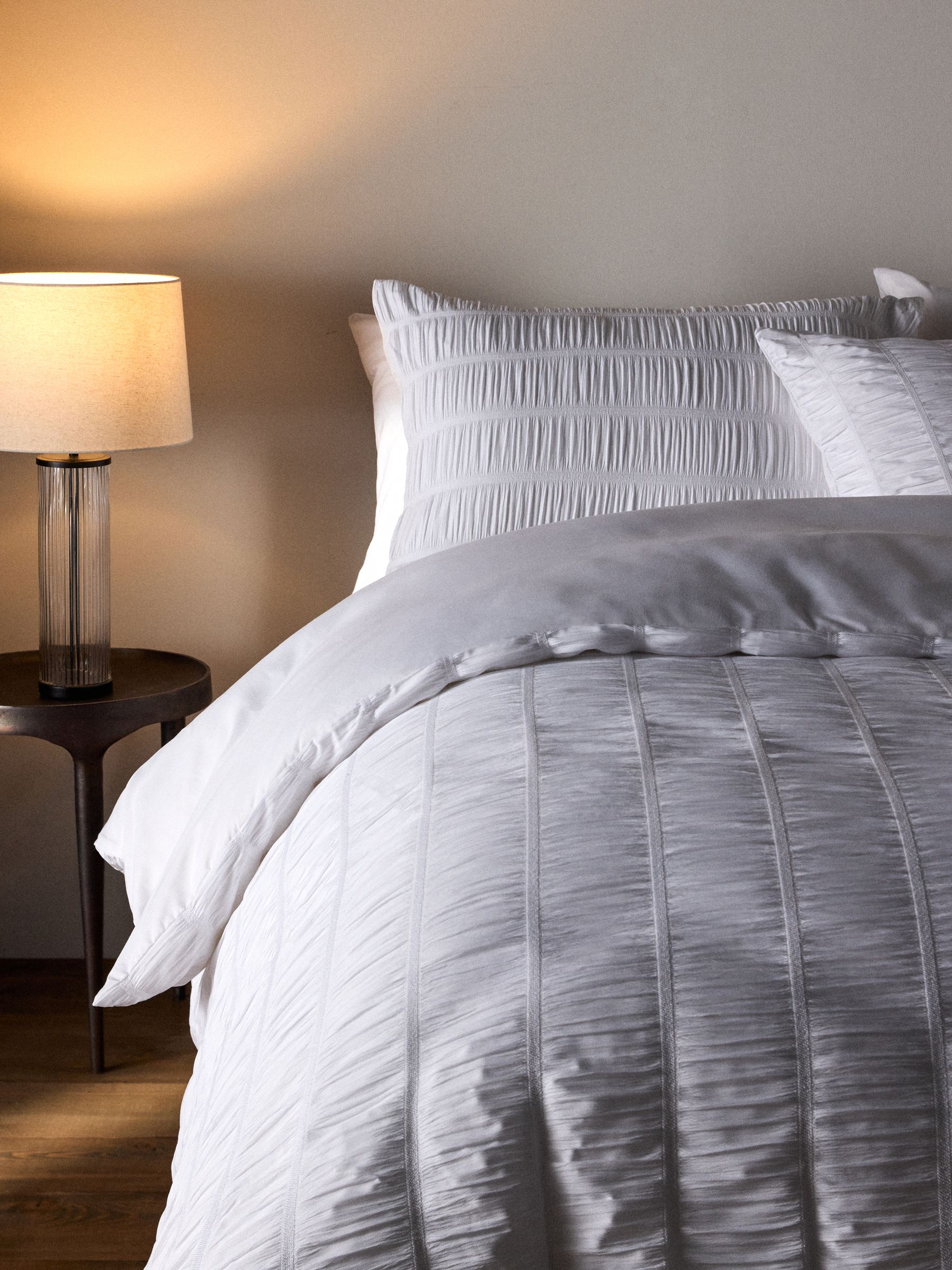 2 Pack White Seersucker/Frill Duvet Cover and Pillowcase Set with Fitted Sheets - Image 2 of 6