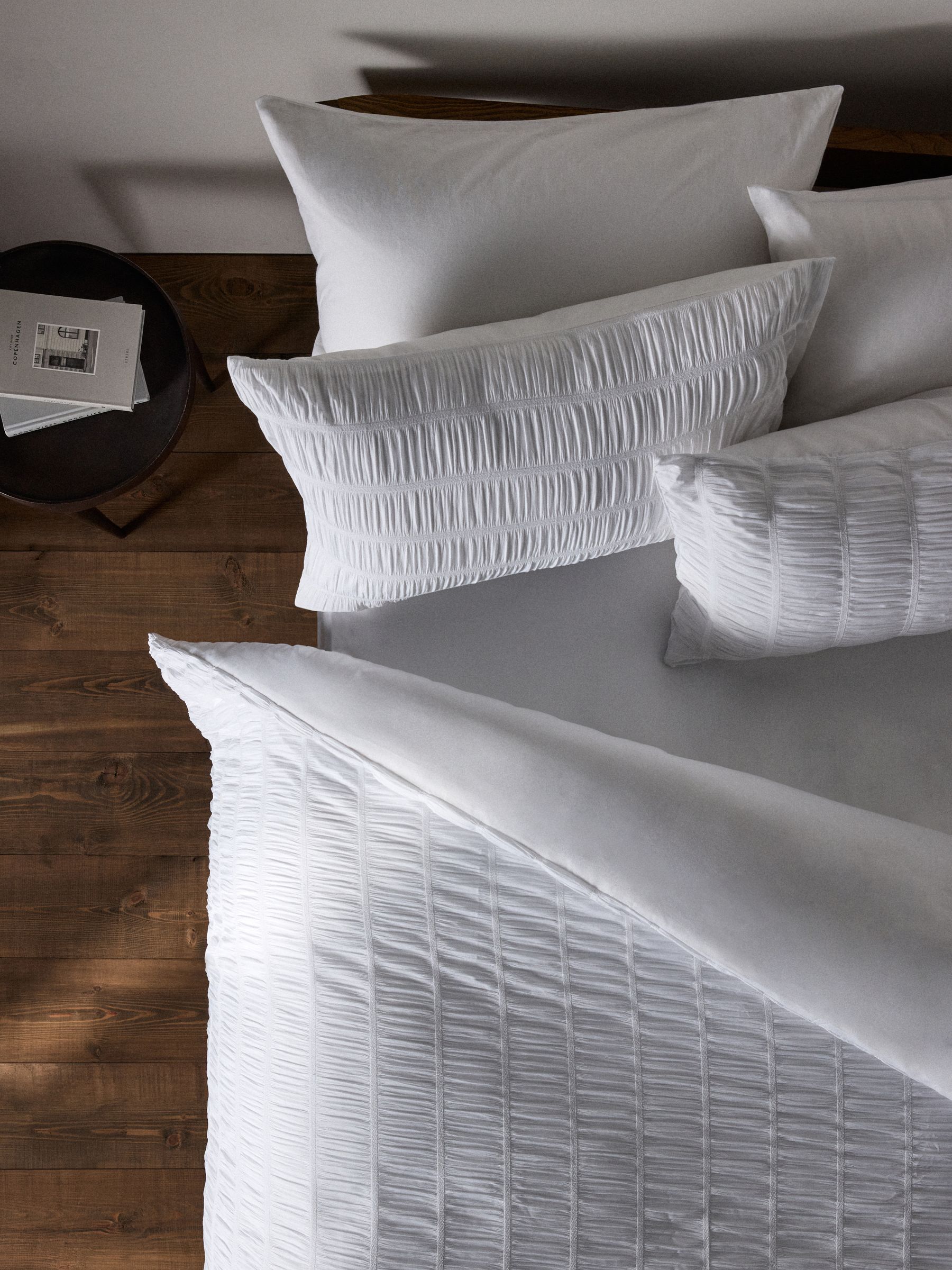 2 Pack White Seersucker/Frill Duvet Cover and Pillowcase Set with Fitted Sheets - Image 3 of 6