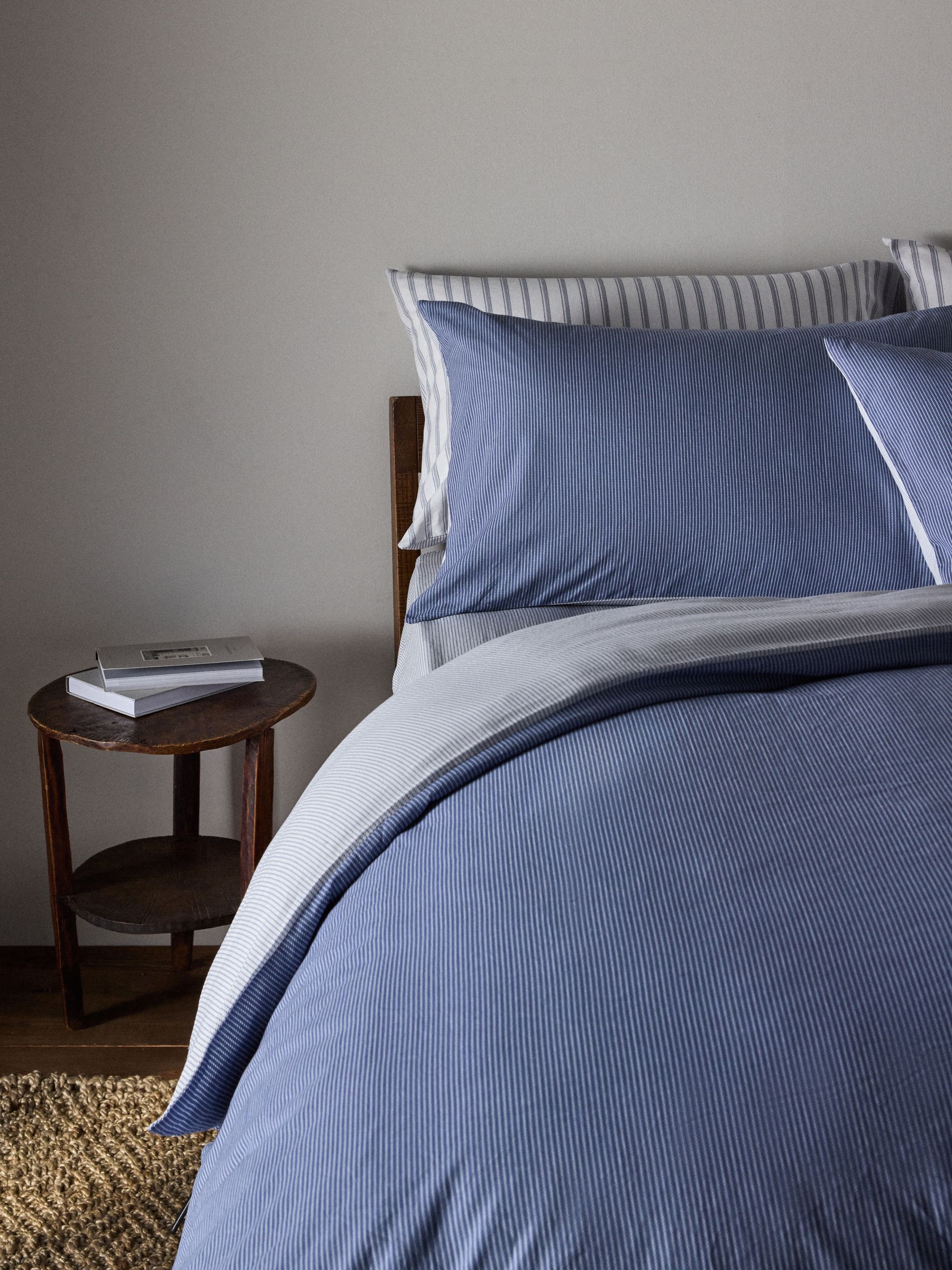 2 Pack Navy Stripe Printed Duvet Cover and Pillowcase Set with Fitted Sheets - Image 2 of 5