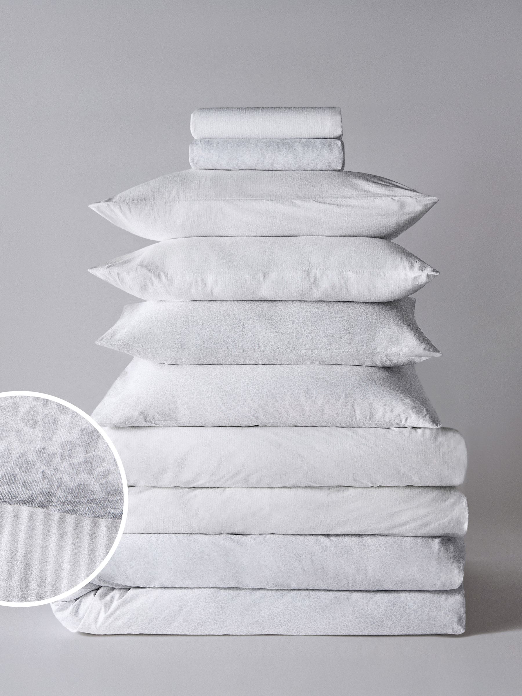 2 Pack Grey Stripe/ Floral Printed Duvet Cover and Pillowcase Set with Fitted Sheets - Image 1 of 5