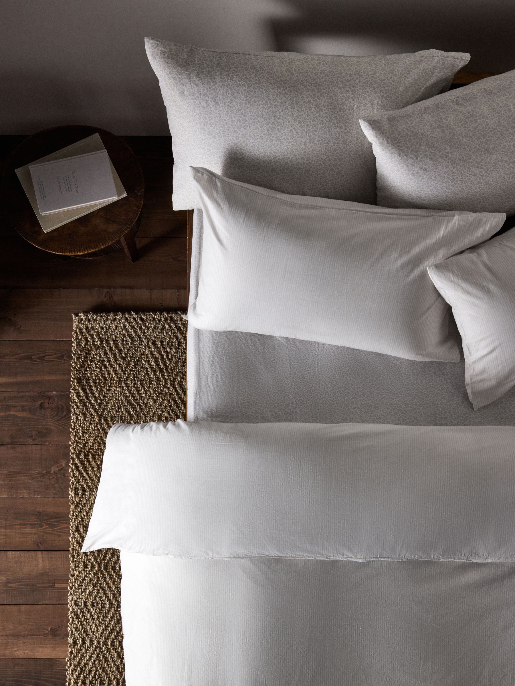 2 Pack Grey Stripe/ Floral Printed Duvet Cover and Pillowcase Set with Fitted Sheets - Image 3 of 5