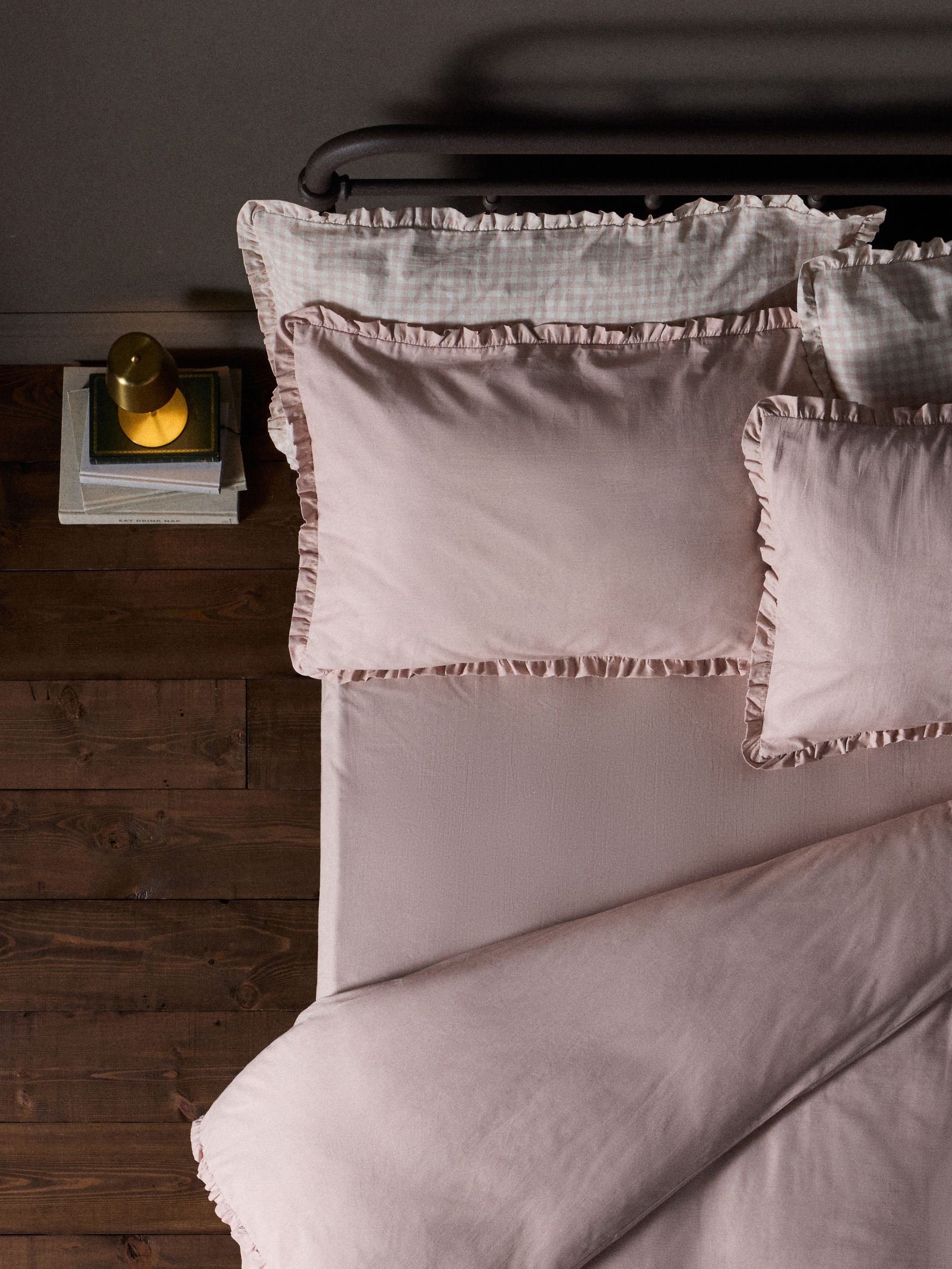 2 Pack Pink/Gingham Frill Duvet Cover and Pillowcase Set with Fitted Sheets - Image 3 of 6