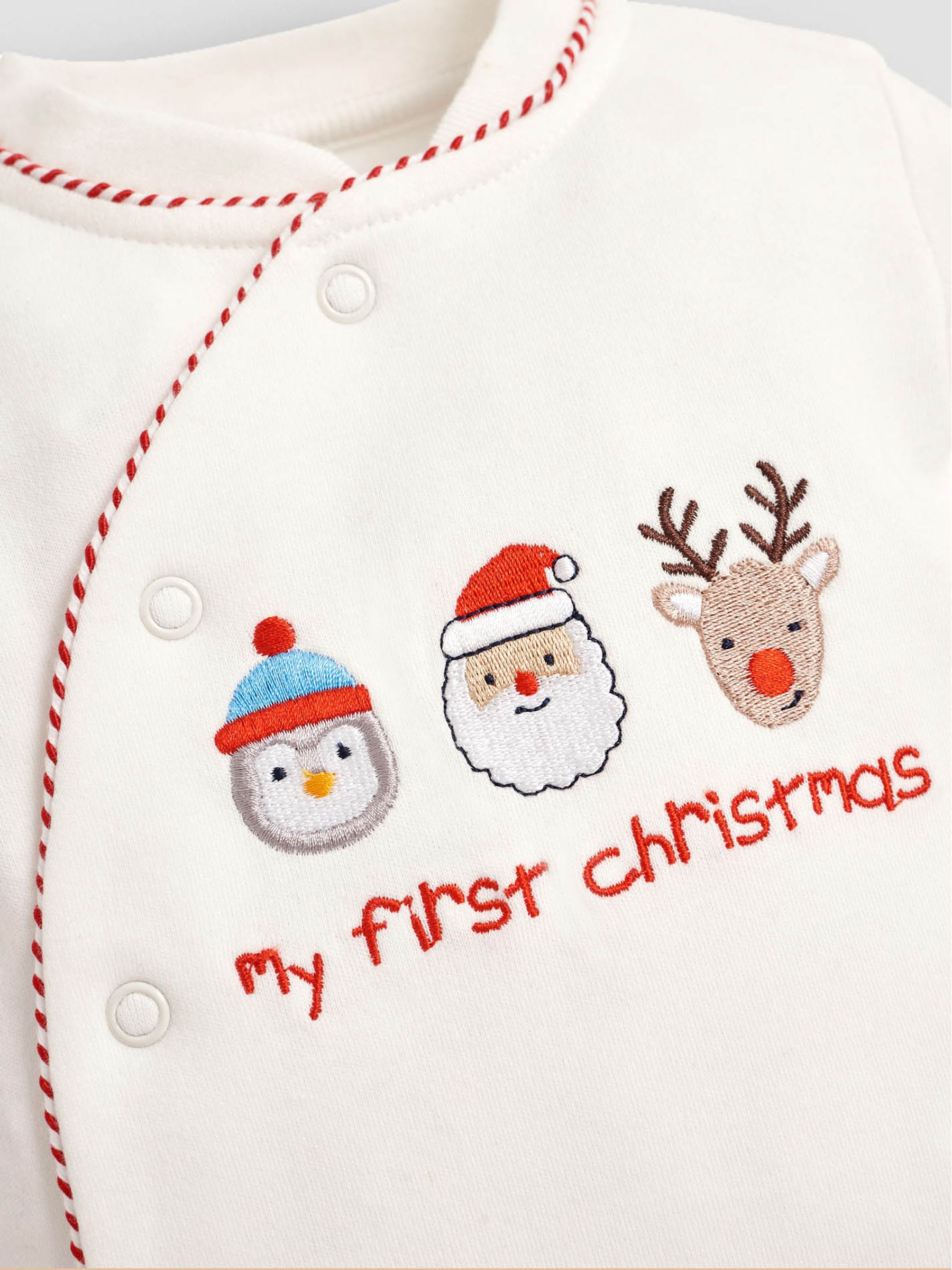 Cream My First Christmas Sleepsuit - Image 3 of 3