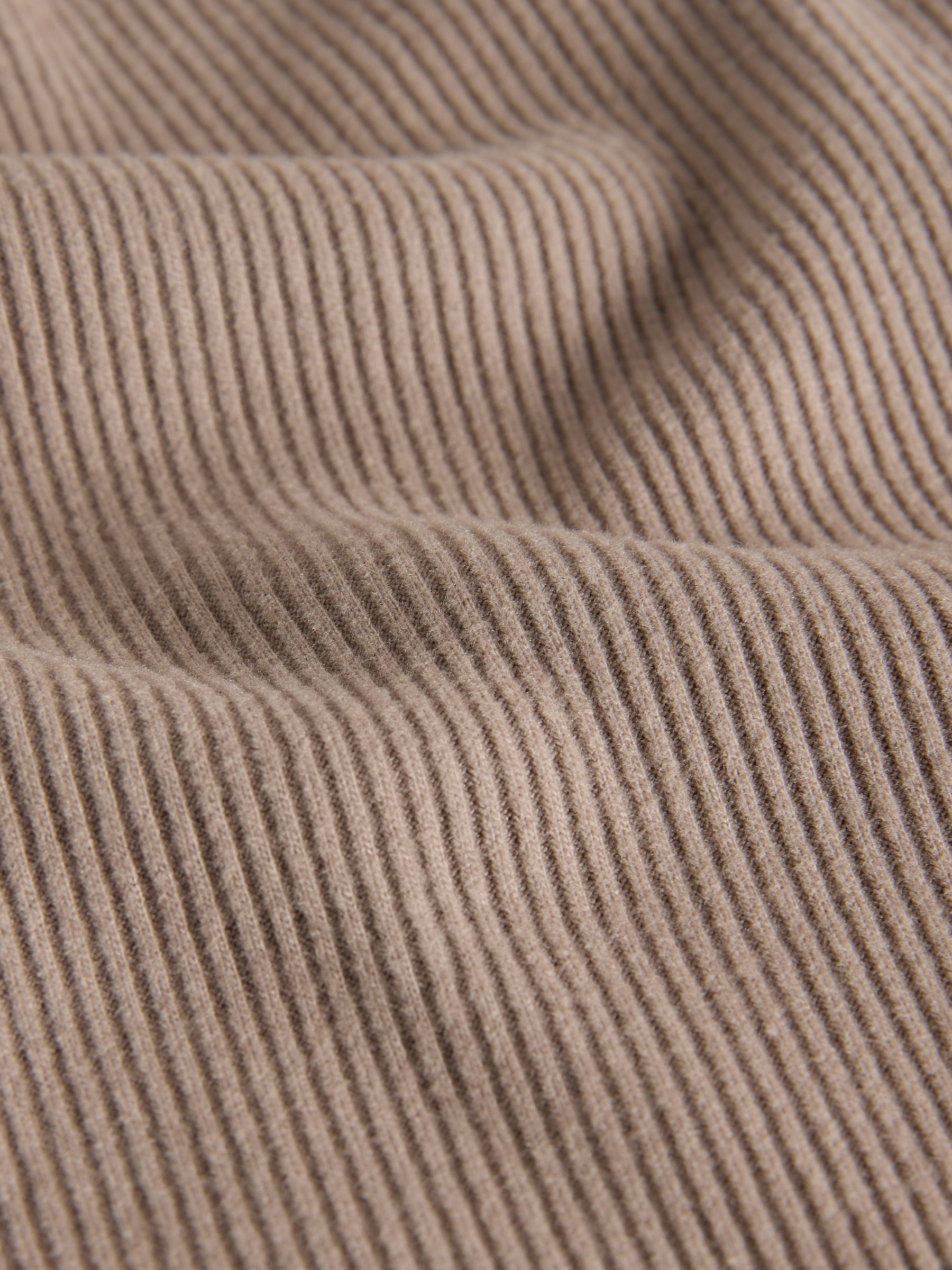 2 Pack Soft Rib Funnel Neck Quater Zip Long Sleeve Jumper Chocolate Brown/Oat Marl - Image 5 of 6