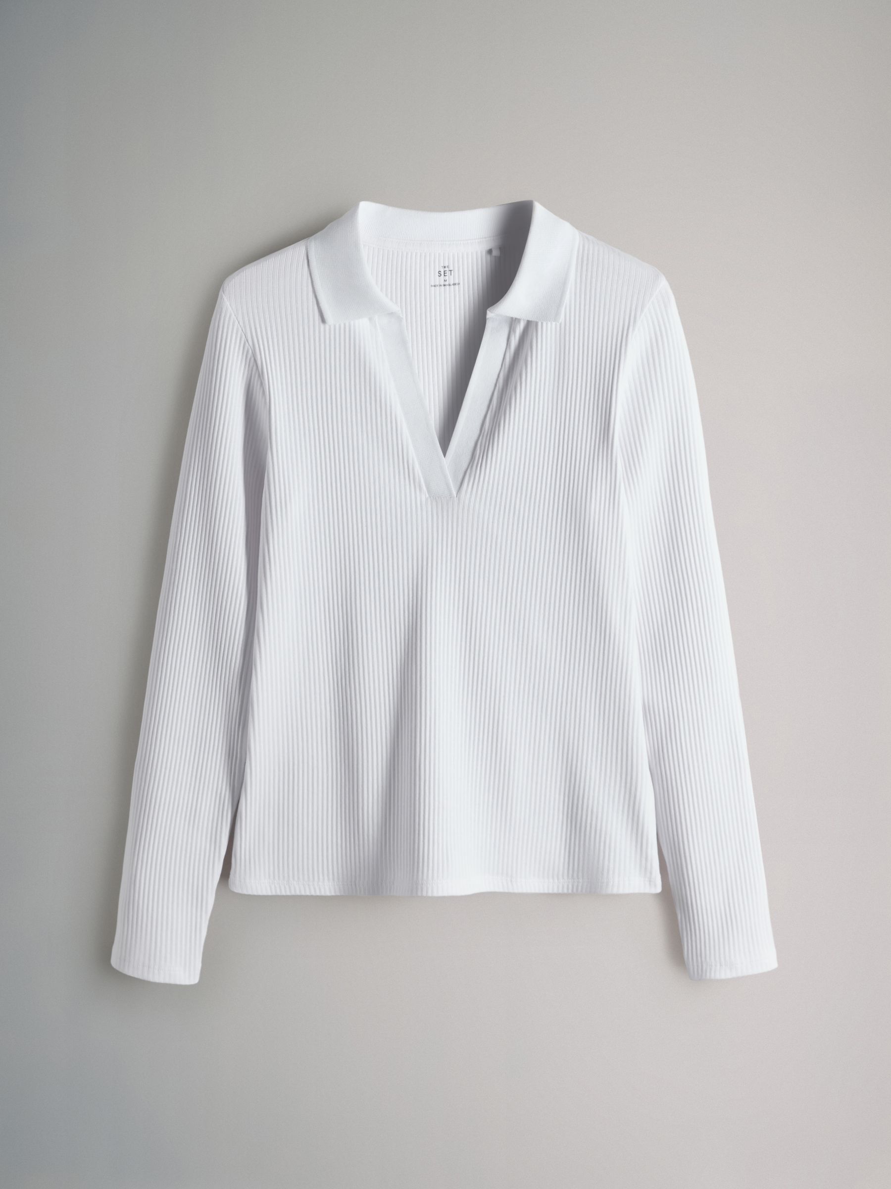 Black/Pink/White 3 Pack Long Sleeve Ribbed Polo Top - Image 2 of 6