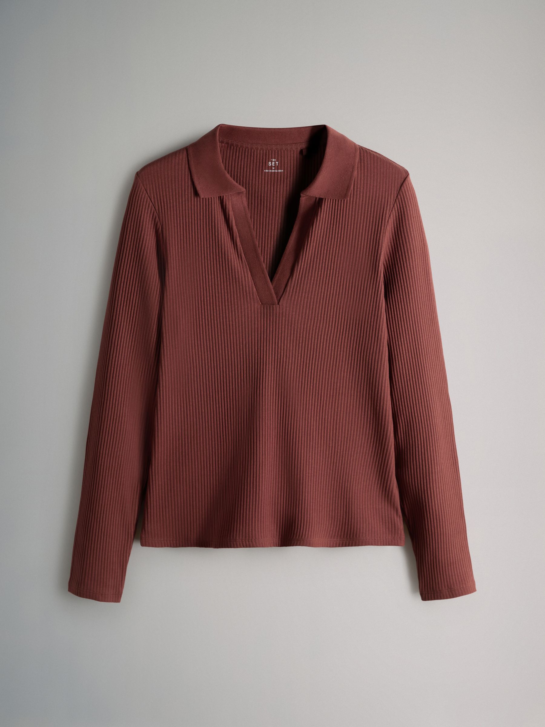 Black/Pink/White 3 Pack Long Sleeve Ribbed Polo Top - Image 3 of 6