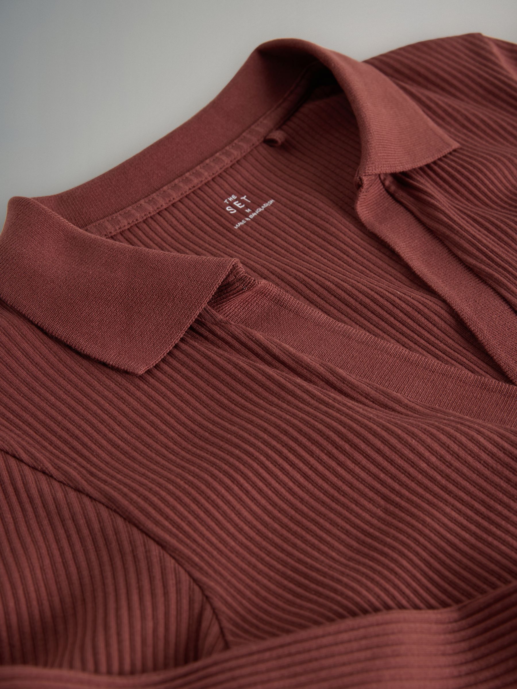 Black/Pink/White 3 Pack Long Sleeve Ribbed Polo Top - Image 5 of 6