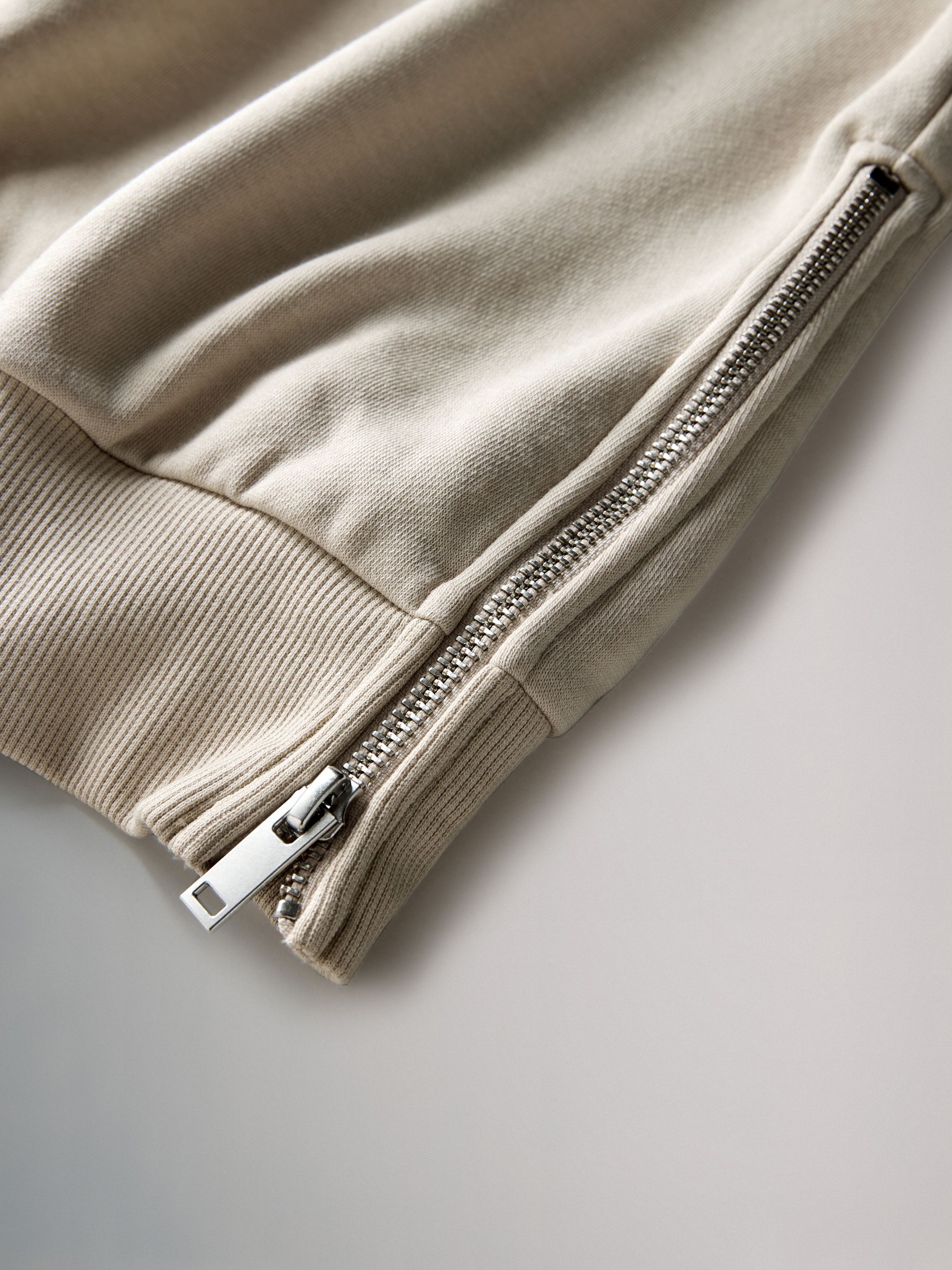 Charcoal Marl/Cream 2 Pack Longline Sweatshirts With Side Zip Detail - Image 4 of 5