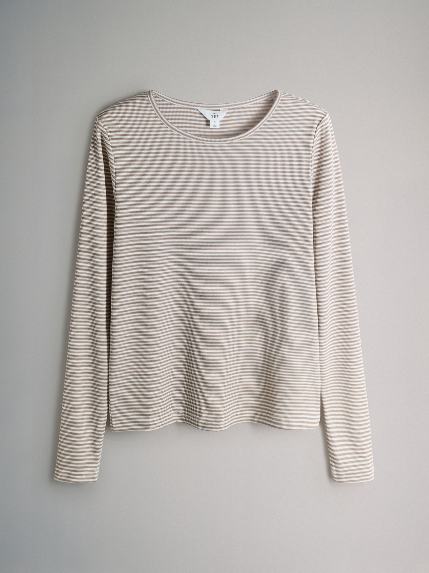 2 Pack Soft Touch Ribbed Long Sleeve Leg Pyjamas Chocolate Brown/Stripe - Image 4 of 6