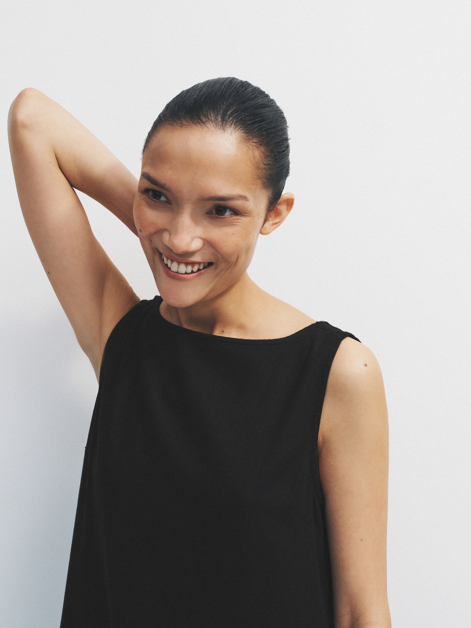 2 Pack Scoop Back Mini Dresses With Linen Gingham/Black - Image 5 of 6