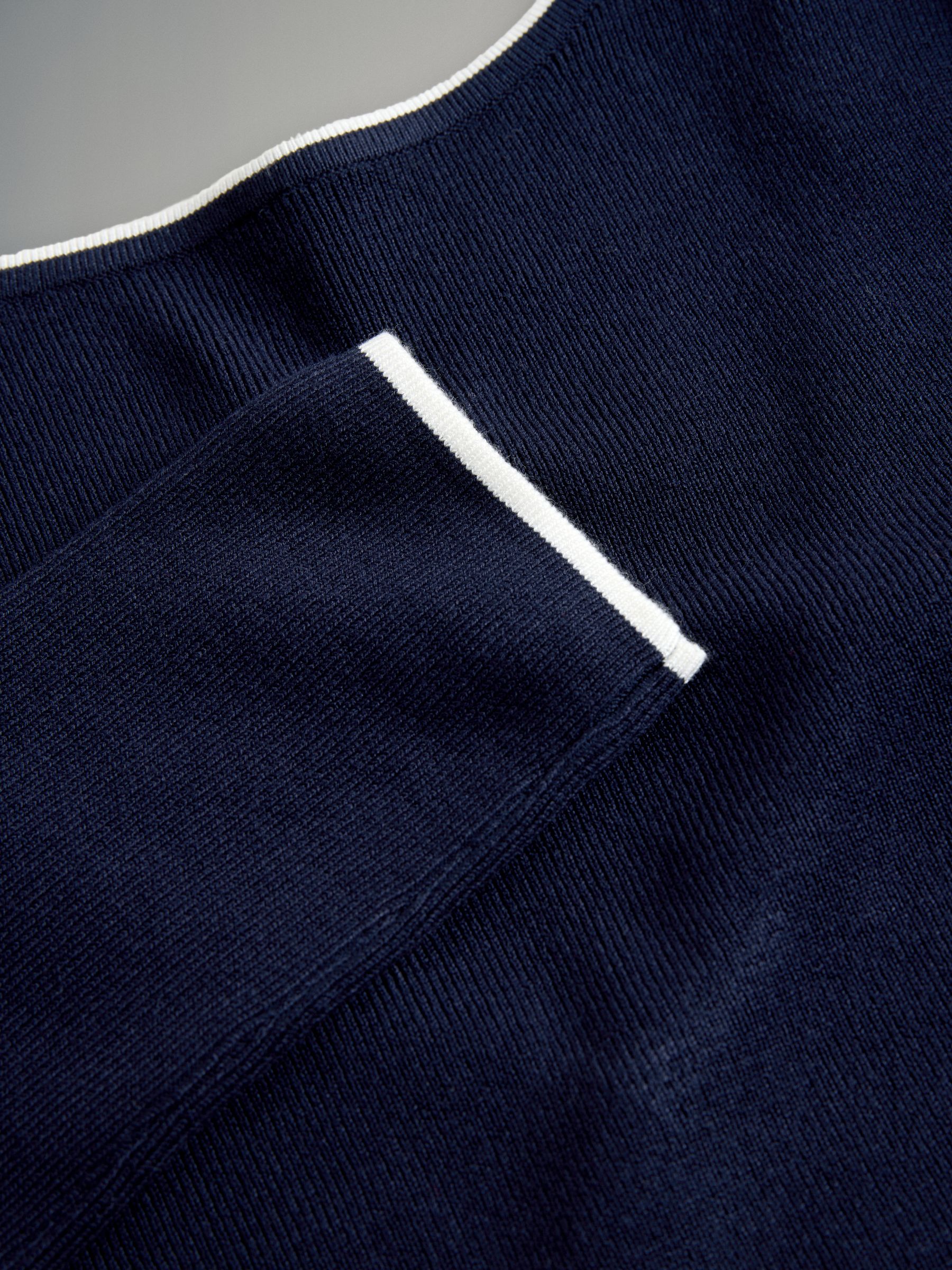 Ecru/Navy Blue 2 Pack Knitted Tipped Scoop Back Tops - Image 6 of 6