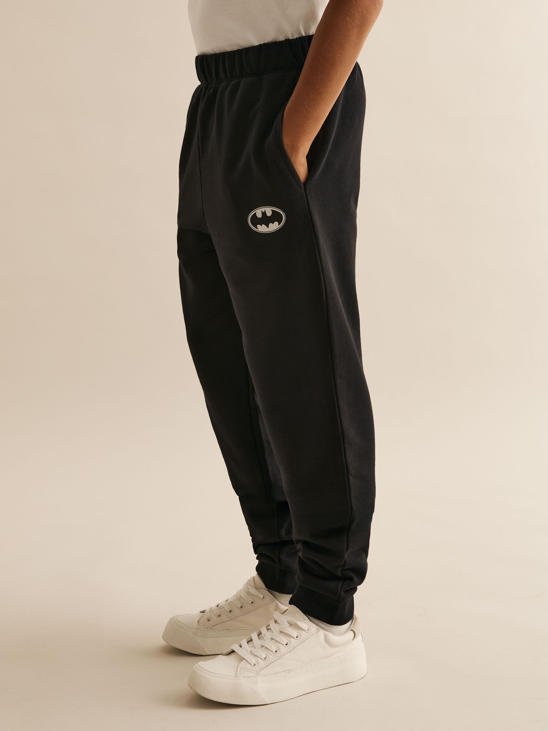 9-12 yrs Batman | Reiss Gotham City Joggers in Black - Image 3 of 4