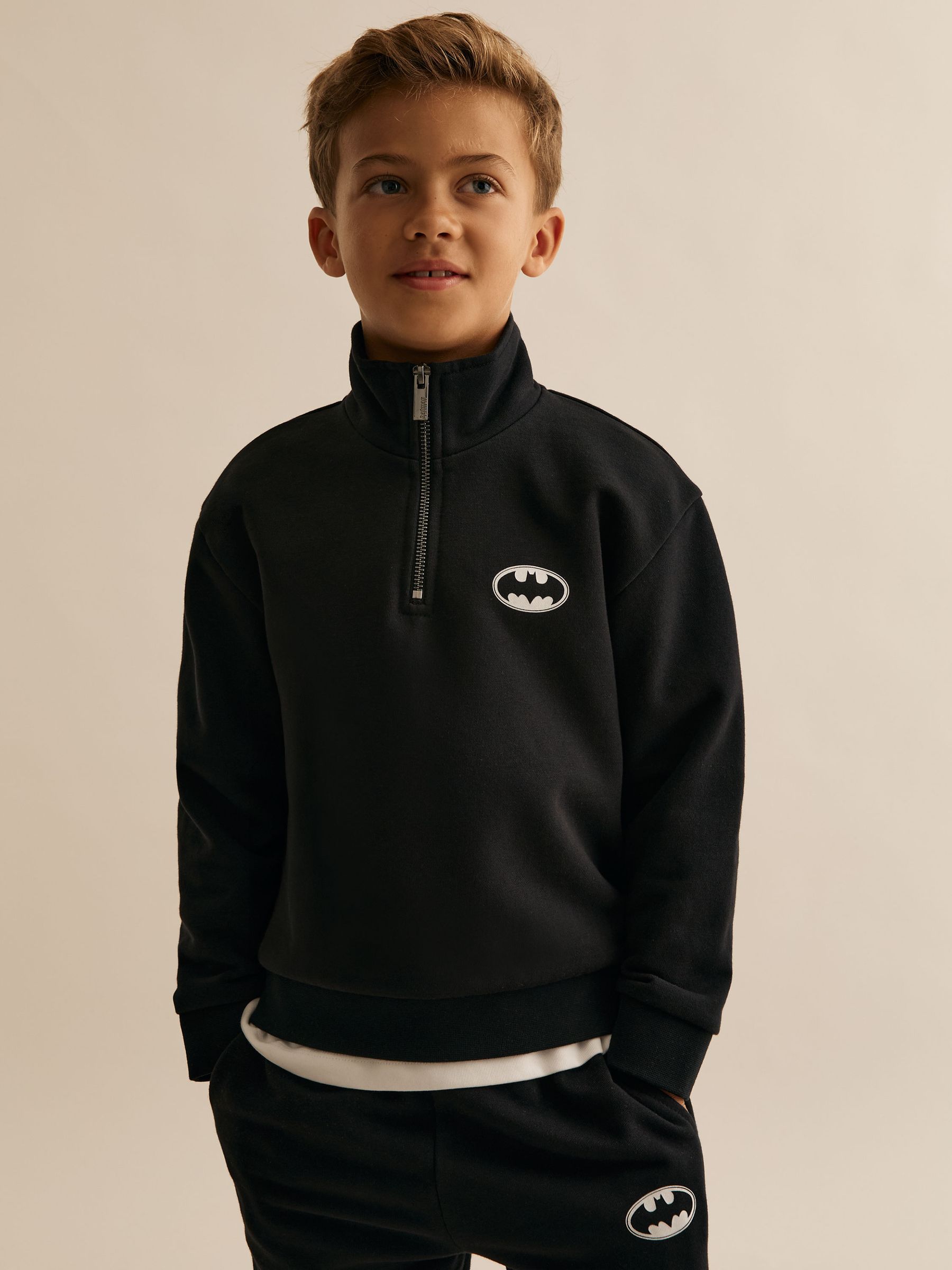 9-12 yrs Batman | Reiss Gotham City Sweatshirt in Black - Image 3 of 4