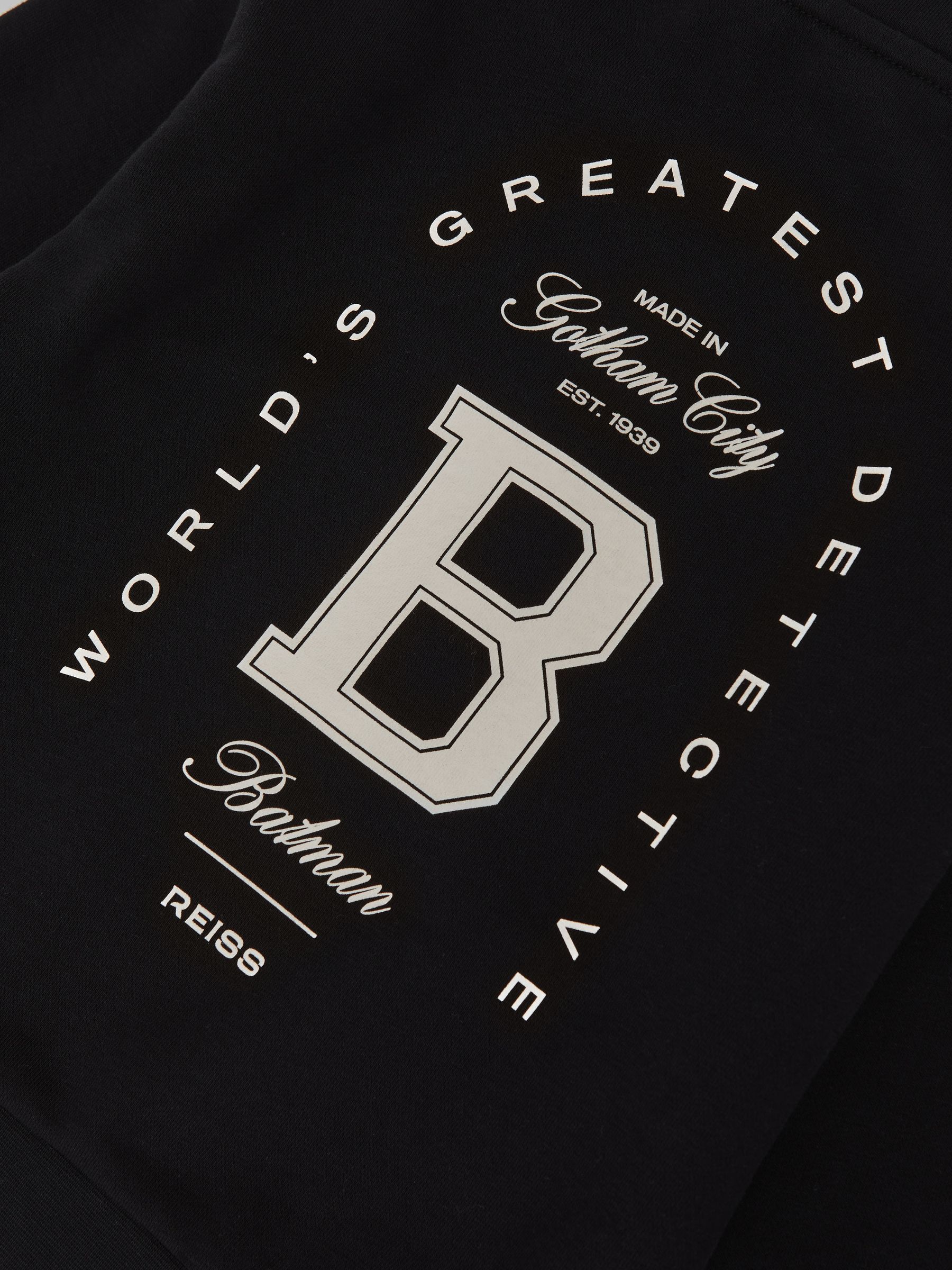 9-12 yrs Batman | Reiss Gotham City Sweatshirt in Black - Image 4 of 4