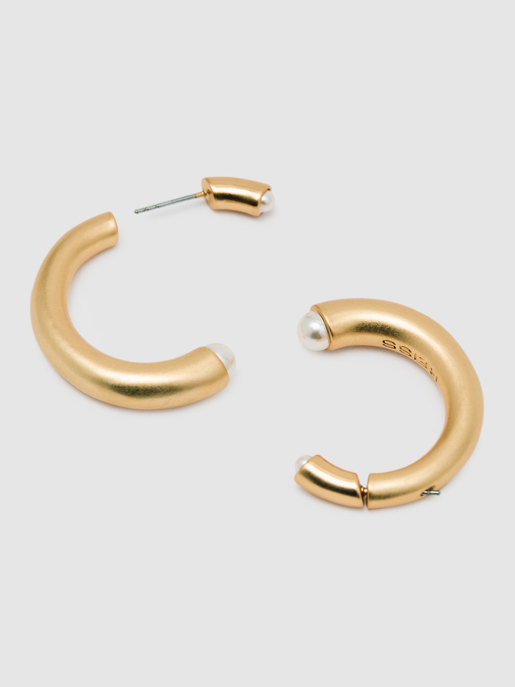 Tone Pearl Earrings in Gold - Image 3 of 4