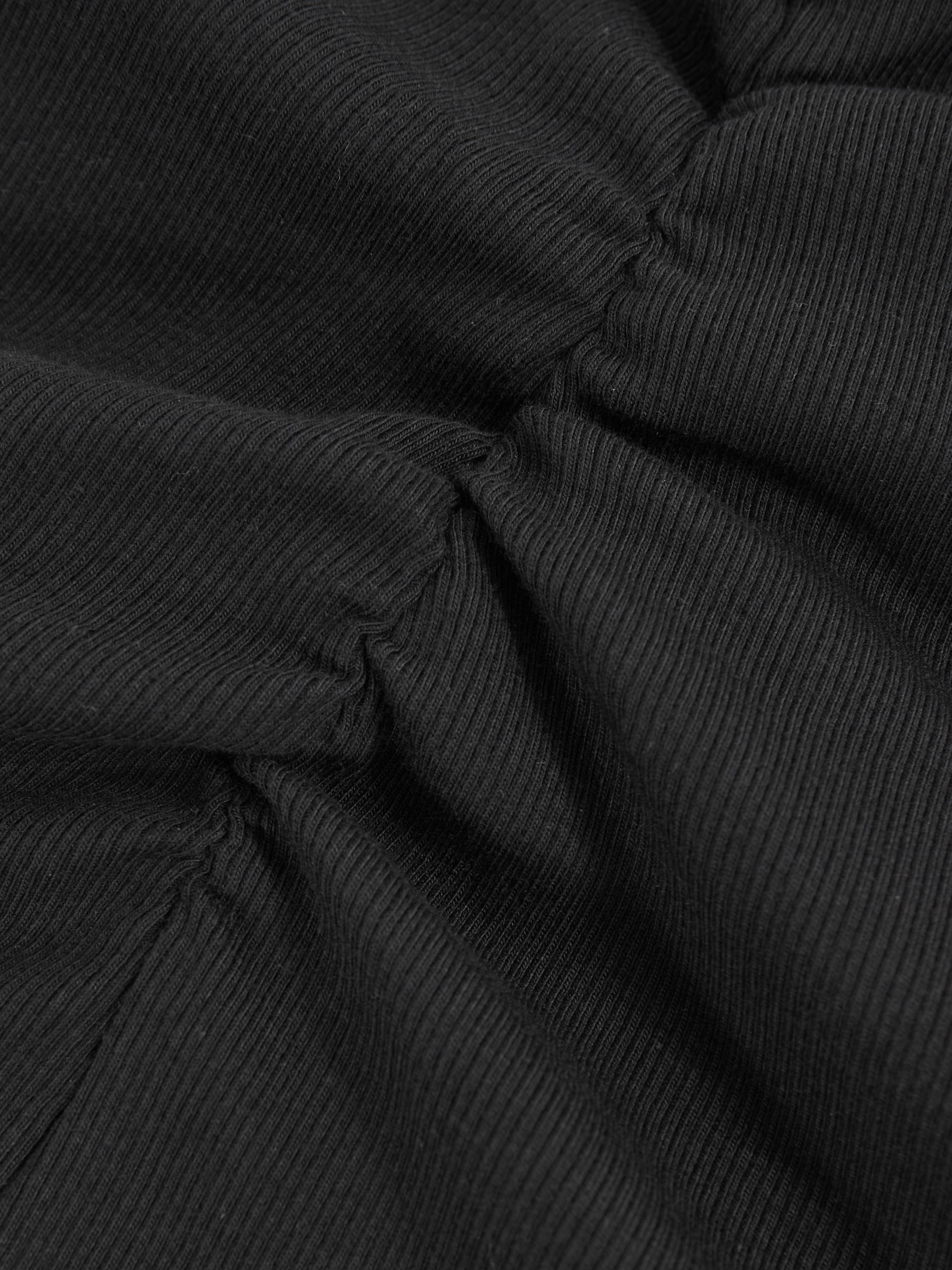 Cotton Long-Sleeve Ruched T-Shirt with Stretch in Black - Image 6 of 6