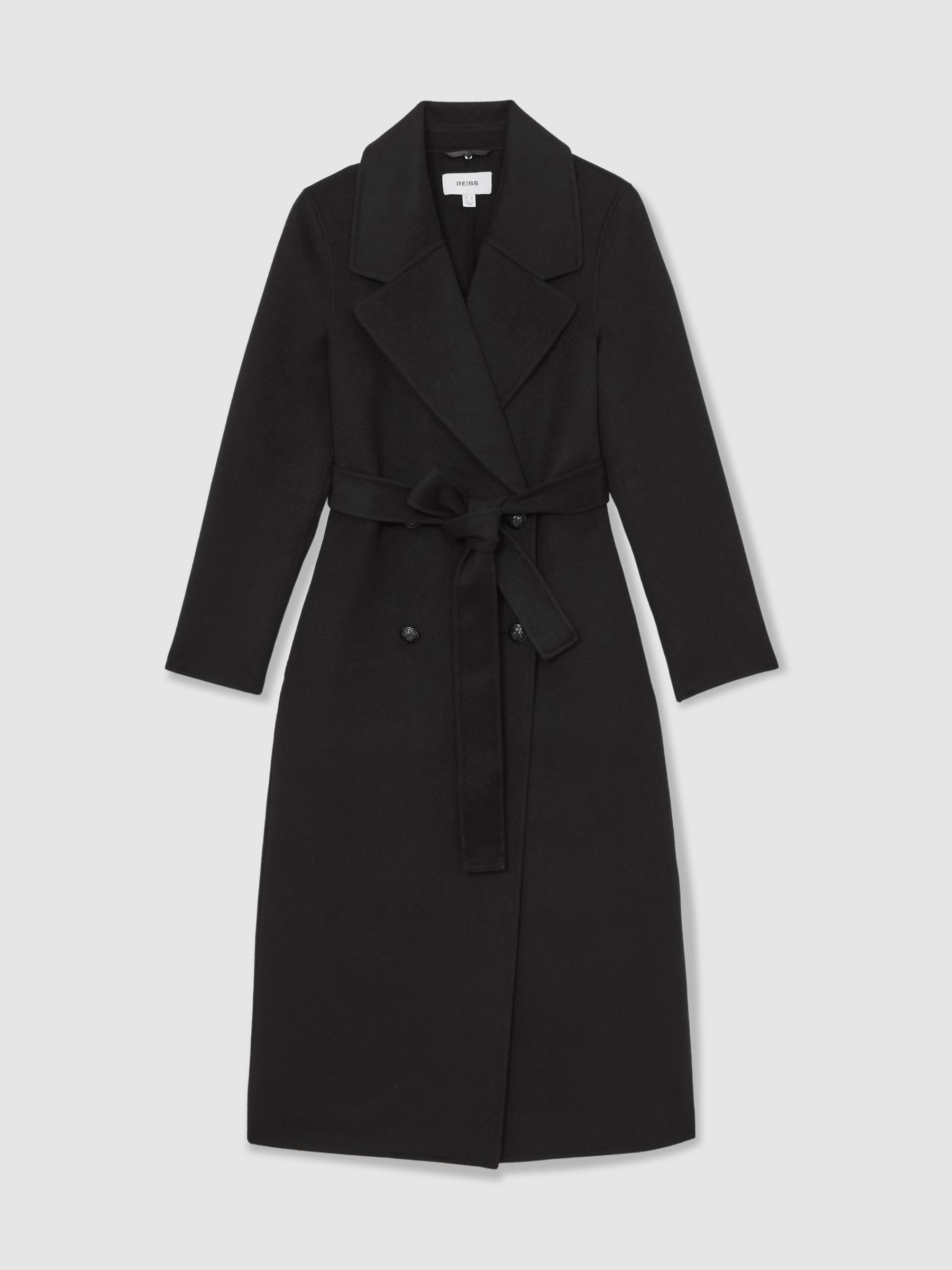 Detachable Faux-Fur Collar Coat Wool-Blend in Black - image 1