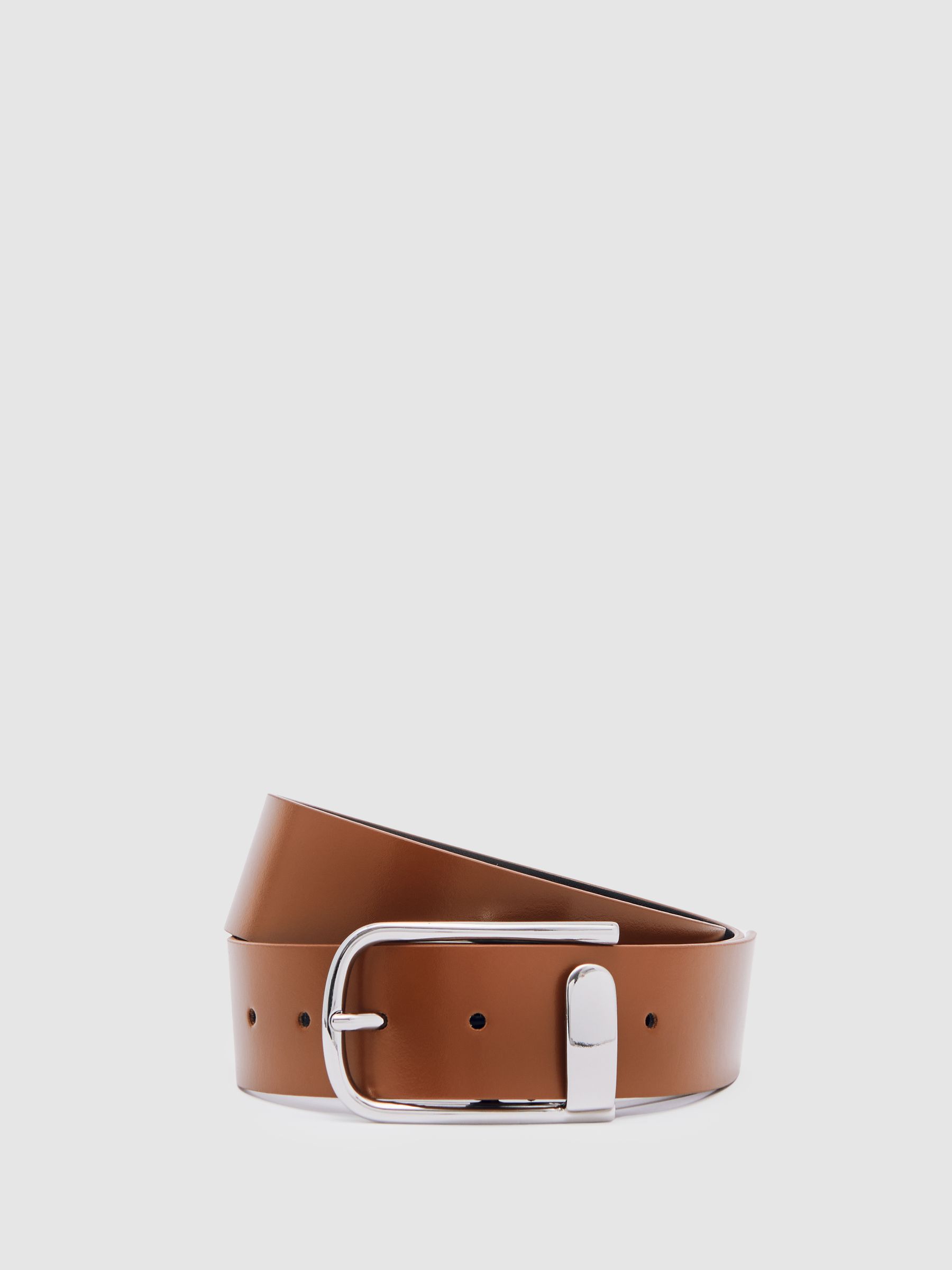 Leather Half Keeper Belt in Tan - Image 1 of 5