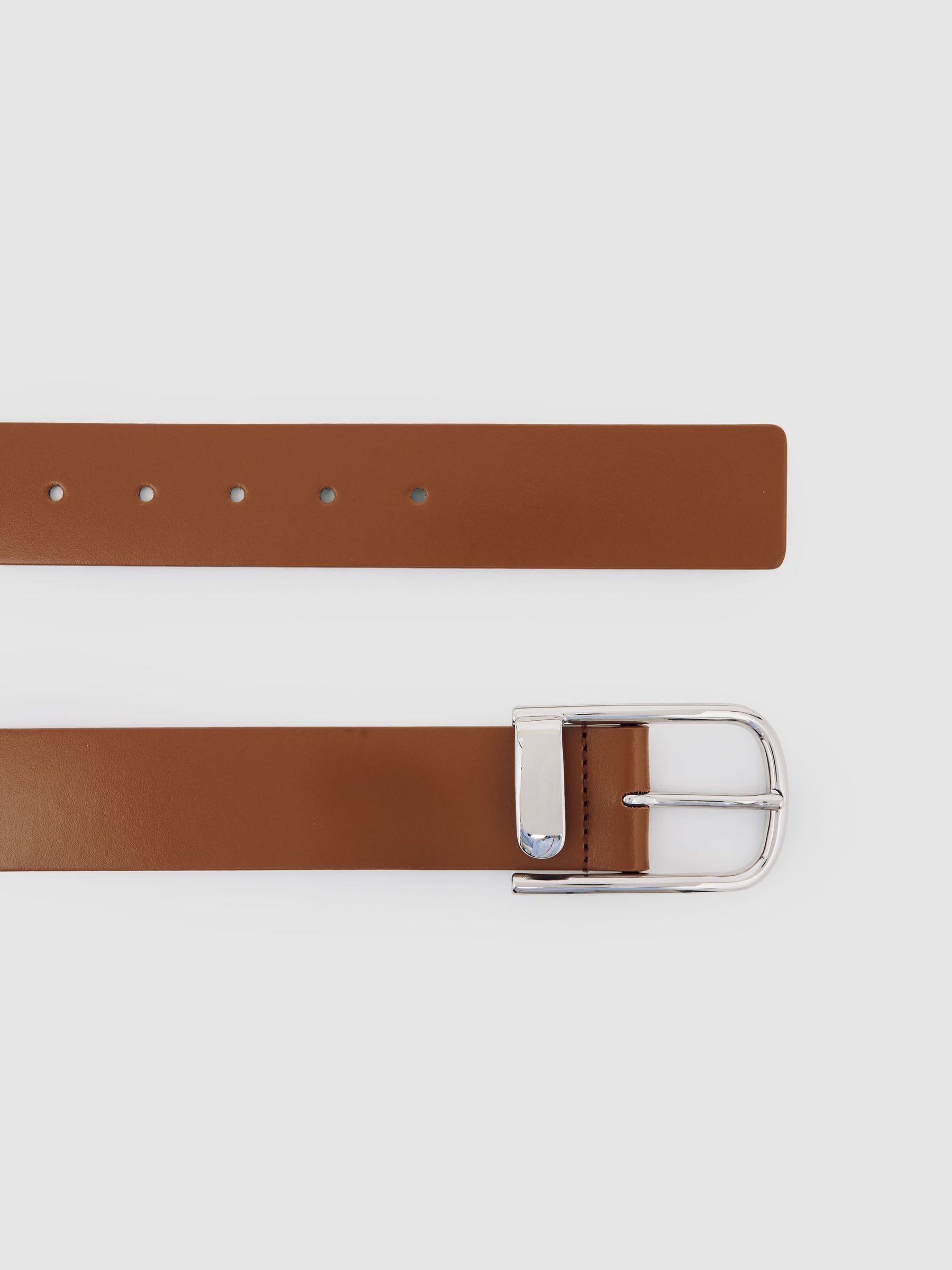 Leather Half-Keeper Belt in Tan Sliver - image 4