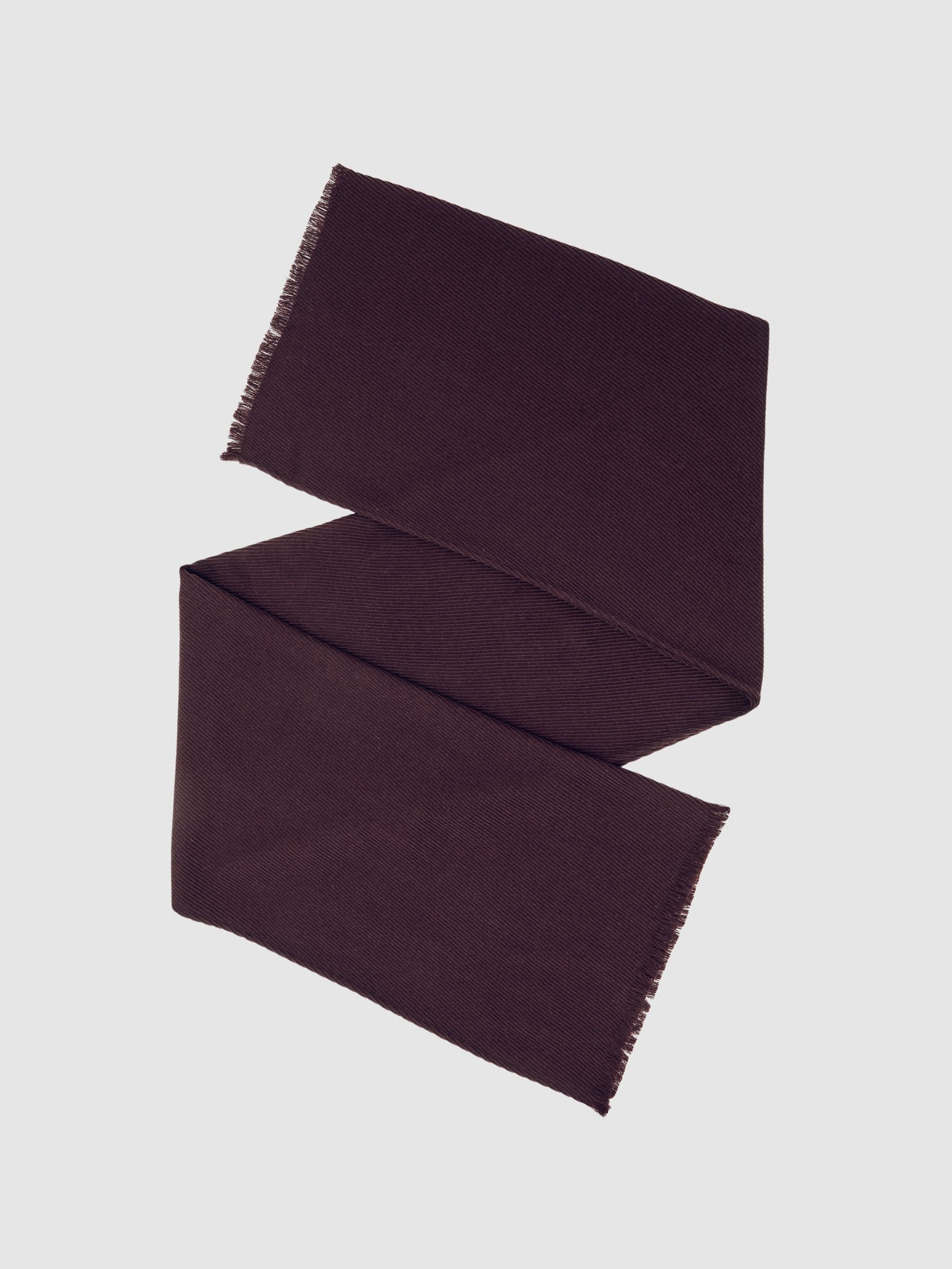 Wool Pleated Scarf in Burgundy - image 5
