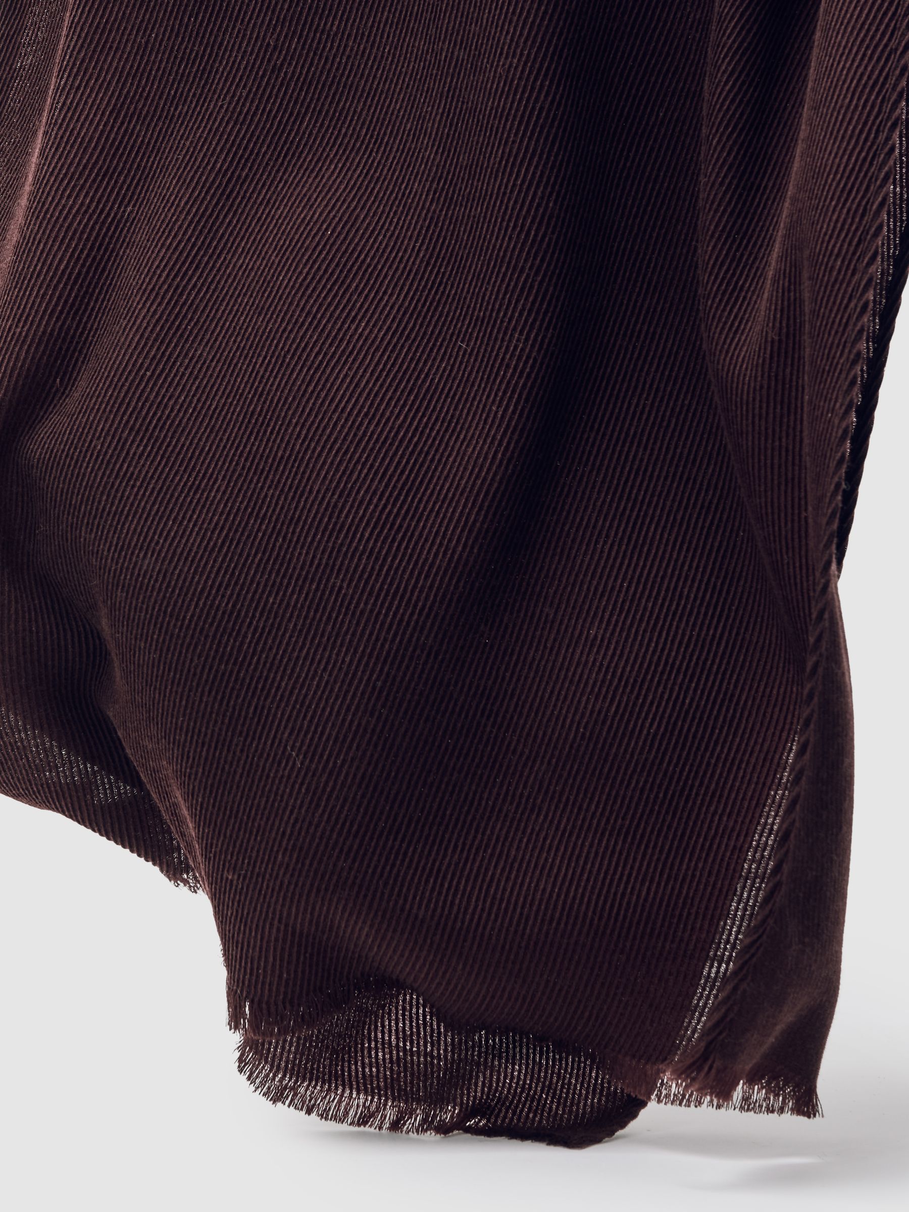 Wool Pleated Scarf in Burgundy - Image 5 of 5