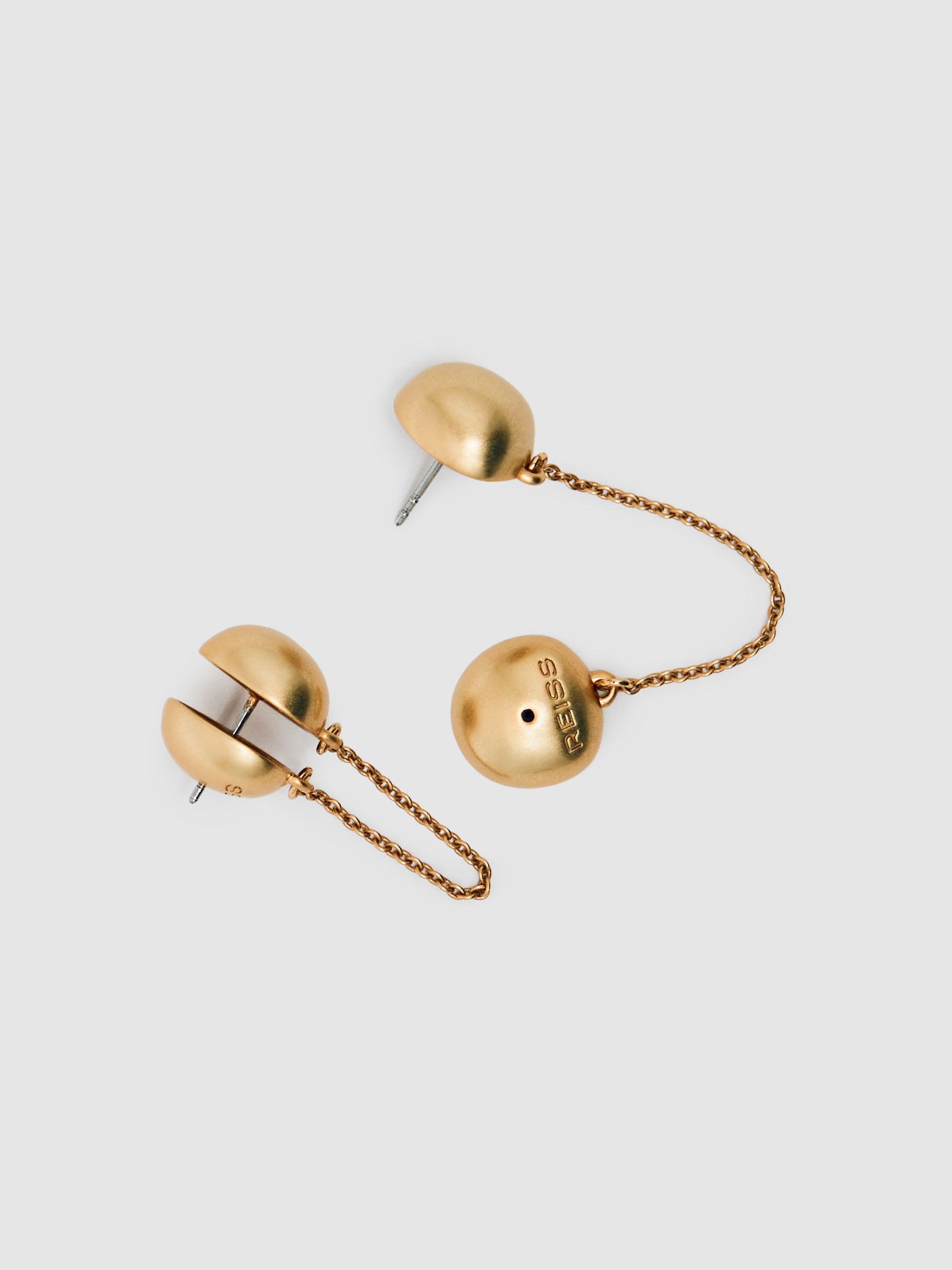 Double Stud Earrings in Gold - Image 3 of 4