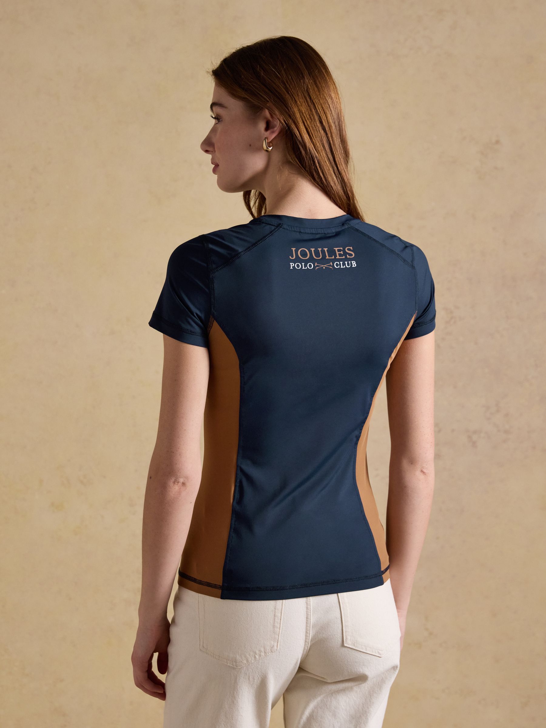Navy Tan Short Sleeve Technical Jersey Top - Image 2 of 7