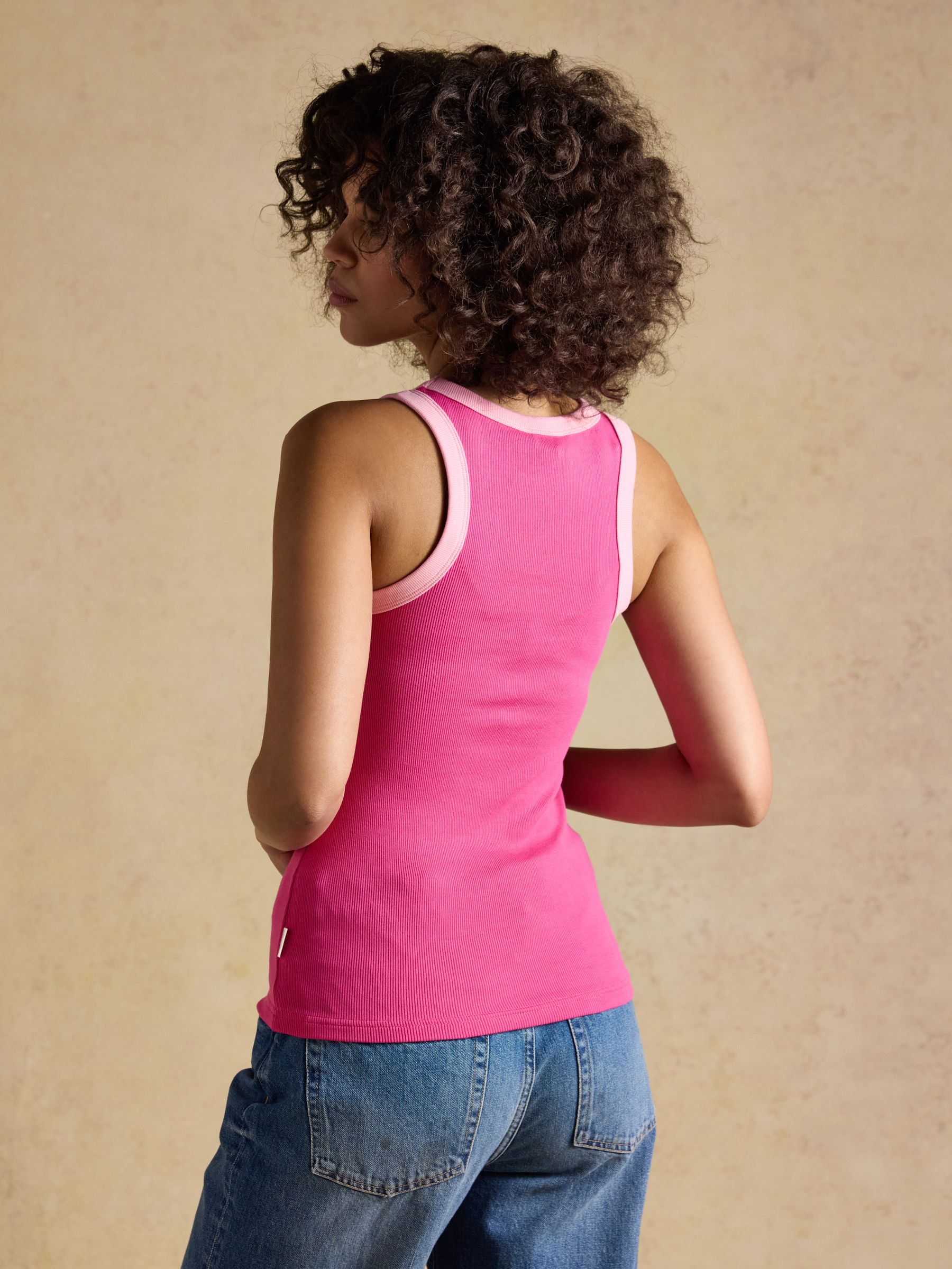 Sofia Navy/Cream/Pink Ribbed Jersey Vests 3 Pack - Image 5 of 10