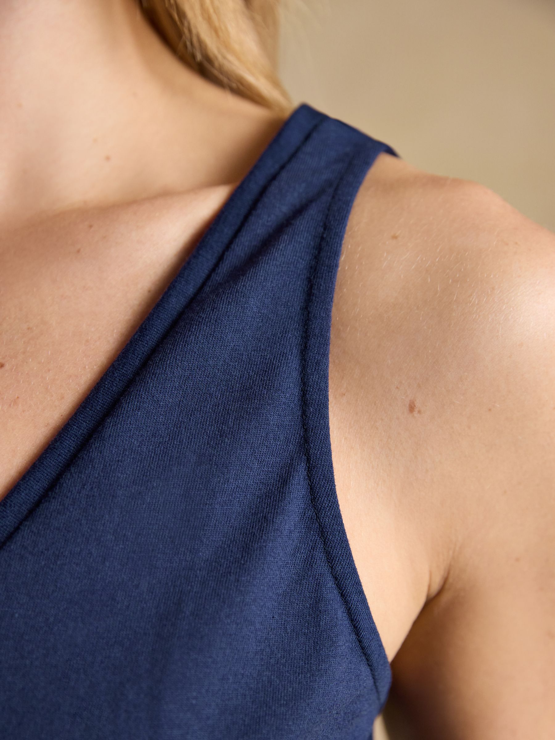 Delilah Pink Striped & Navy V-Neck Cotton Jersey Vests 2 Pack - Image 7 of 7