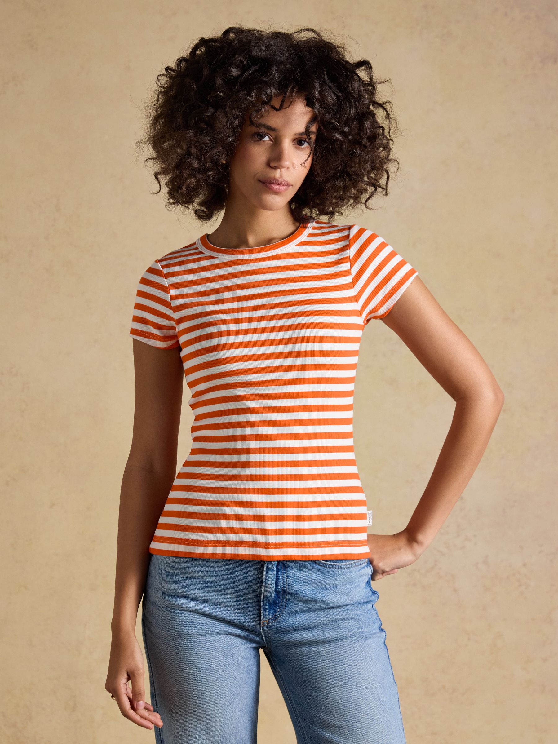 Sophie Navy & Orange Ribbed Short Sleeve T-Shirts 2 Pack - Image 2 of 7
