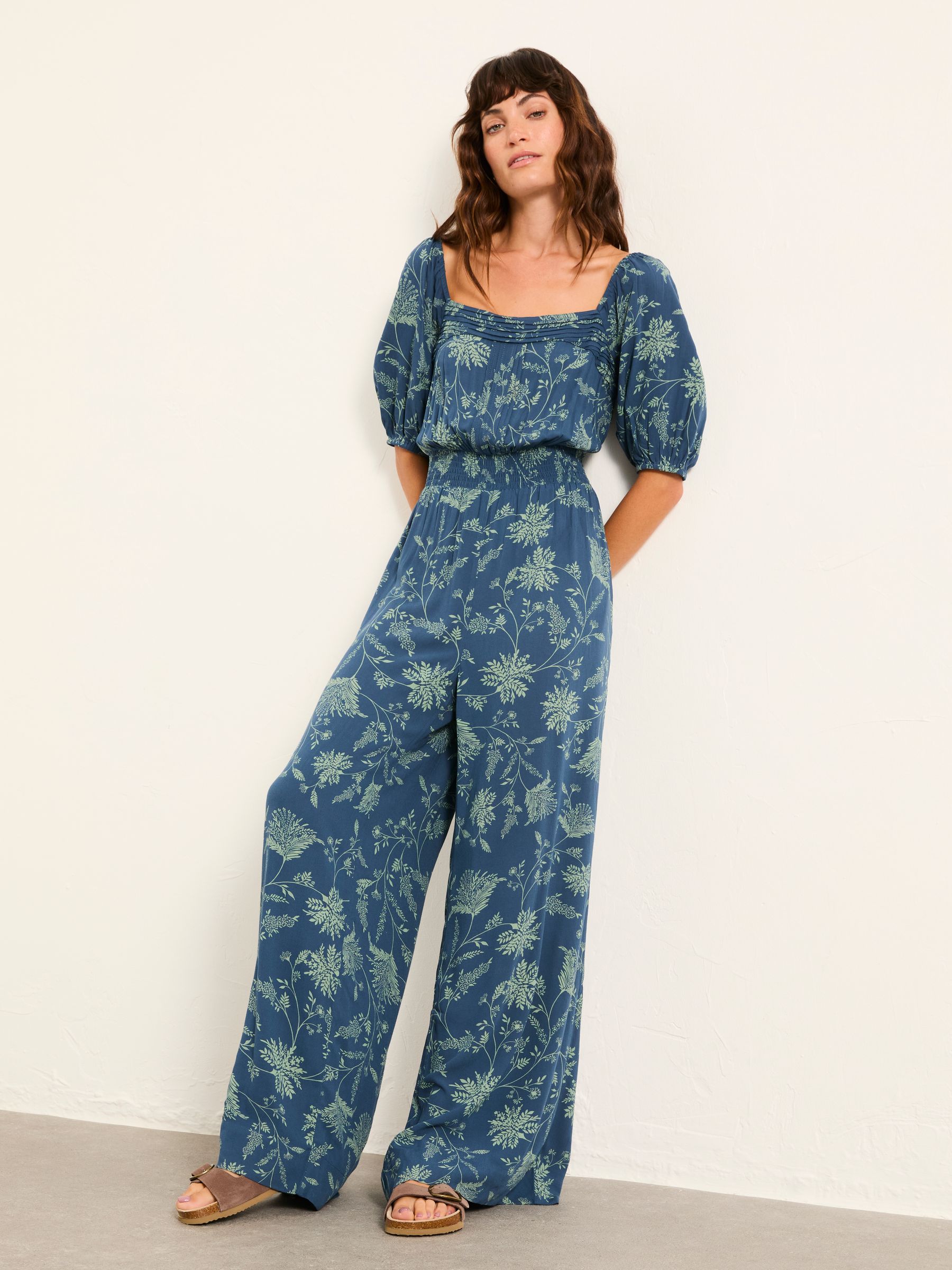 Helena Navy Summer Meadow Regular Jumpsuit - Image 1 of 6