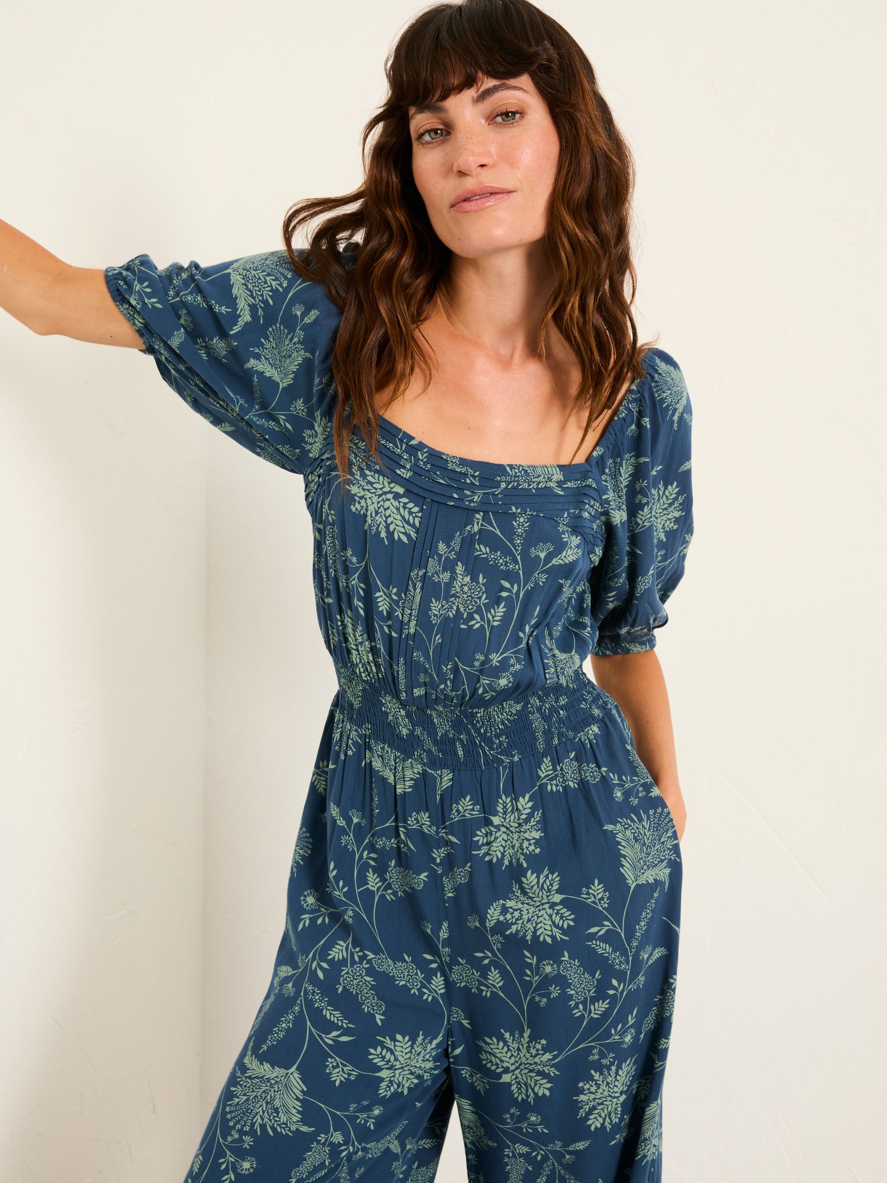 Helena Navy Summer Meadow Jumpsuit | FatFace USA