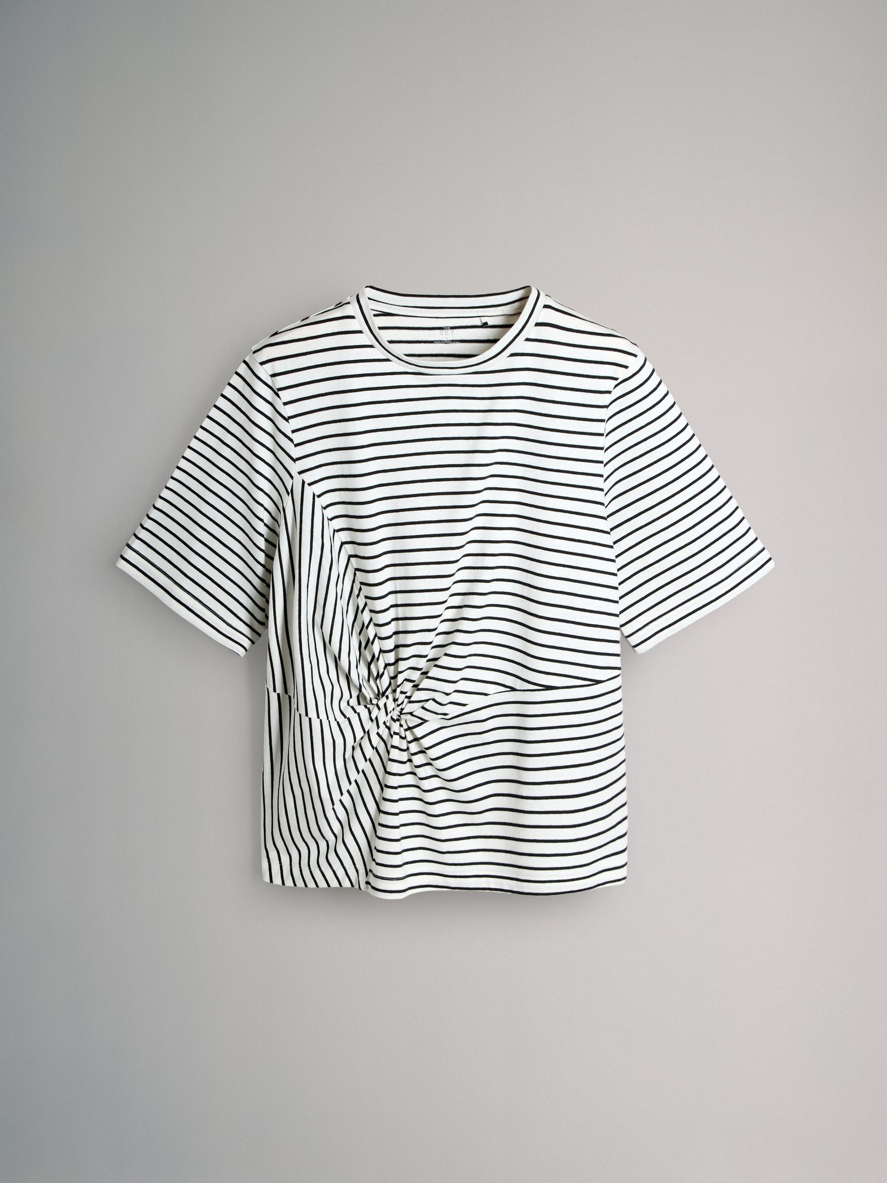 Black/White/Stripe 3 Pack Knot Front T-Shirts - Image 3 of 6