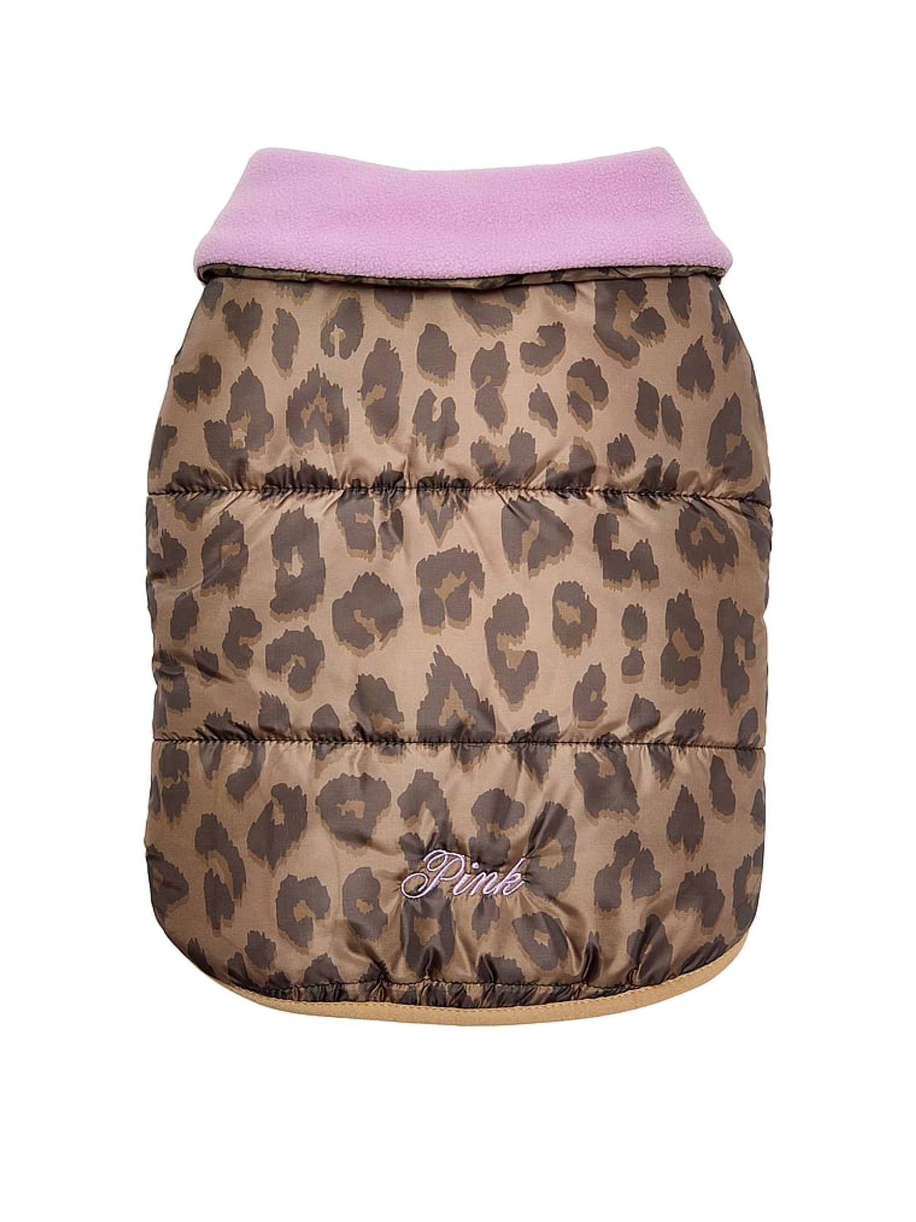 Leopard Brown Pet Puffer Jacket - Image 1 of 3