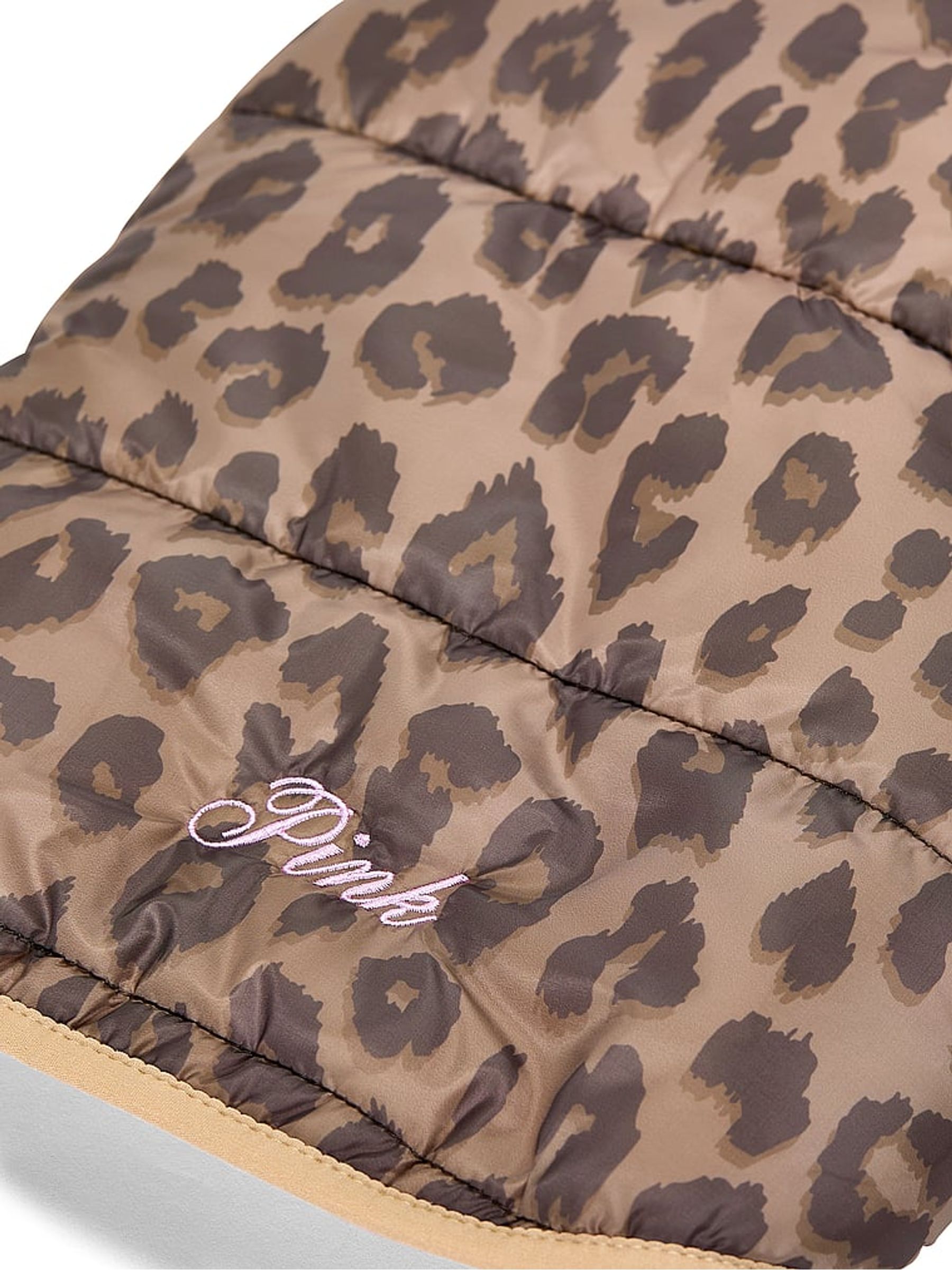 Leopard Brown Pet Puffer Jacket - Image 3 of 3
