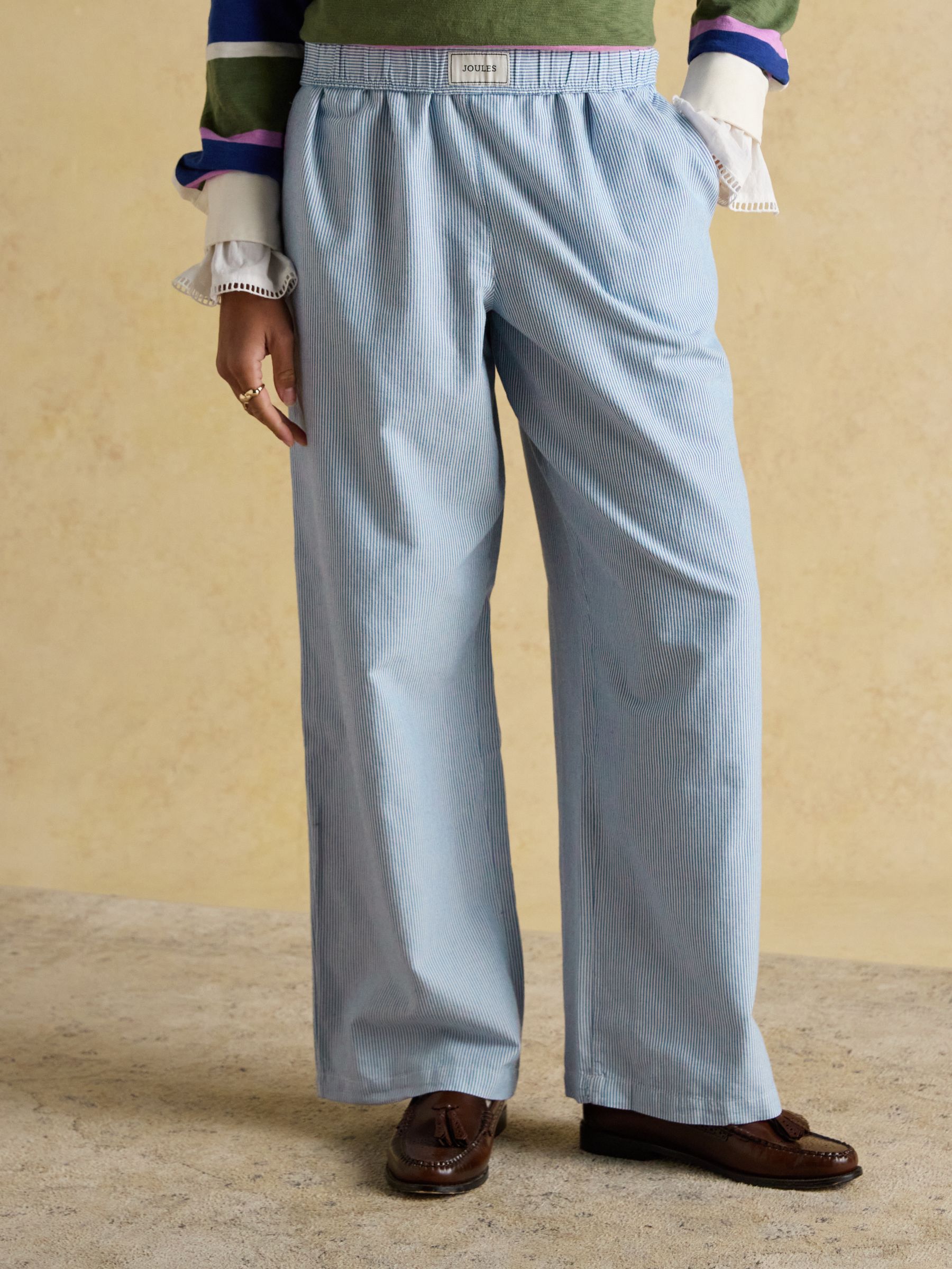 Hallie Blue Pull On Cotton Trousers - Image 4 of 7