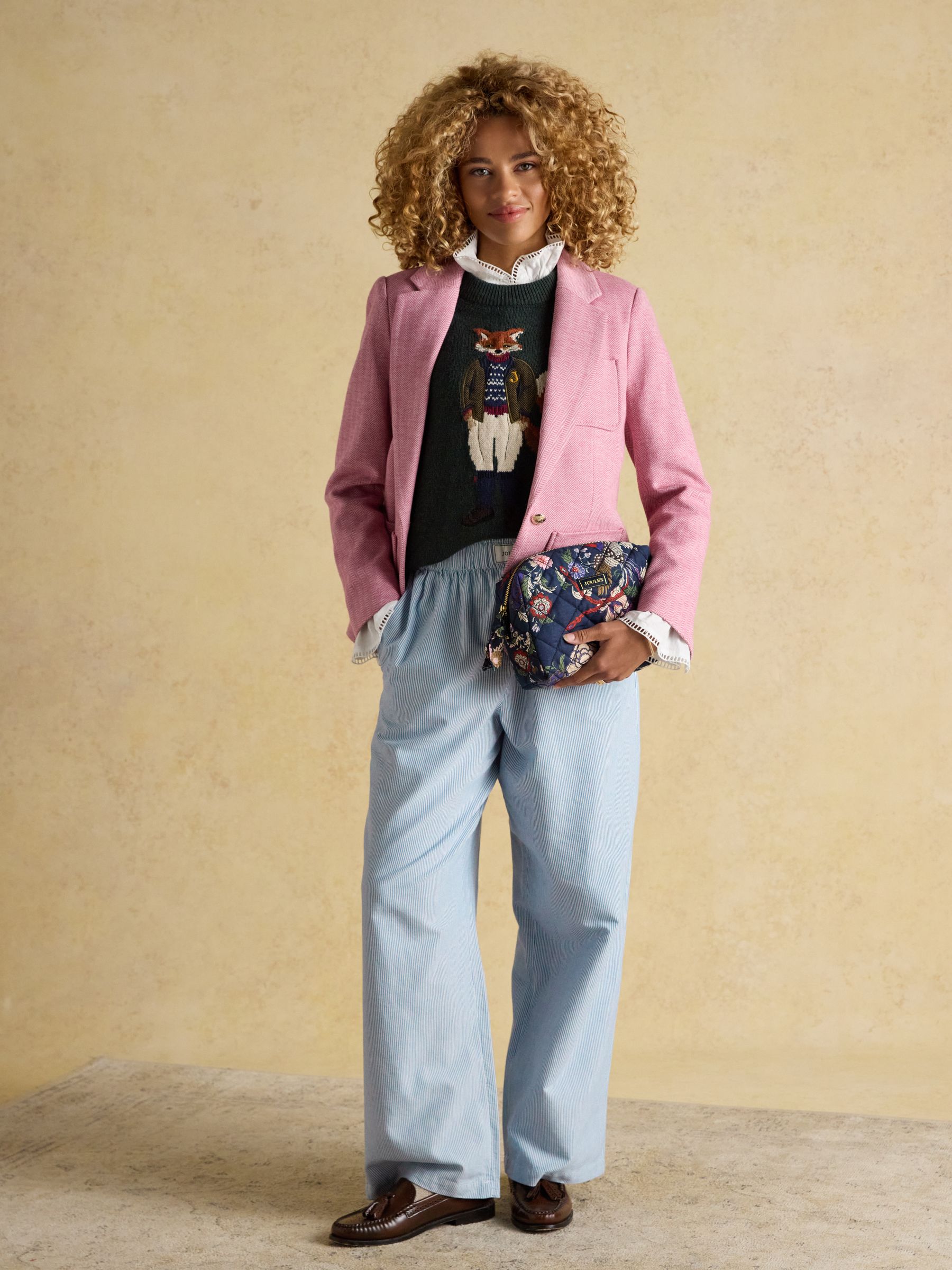 Hallie Blue Pull On Cotton Trousers - Image 6 of 7