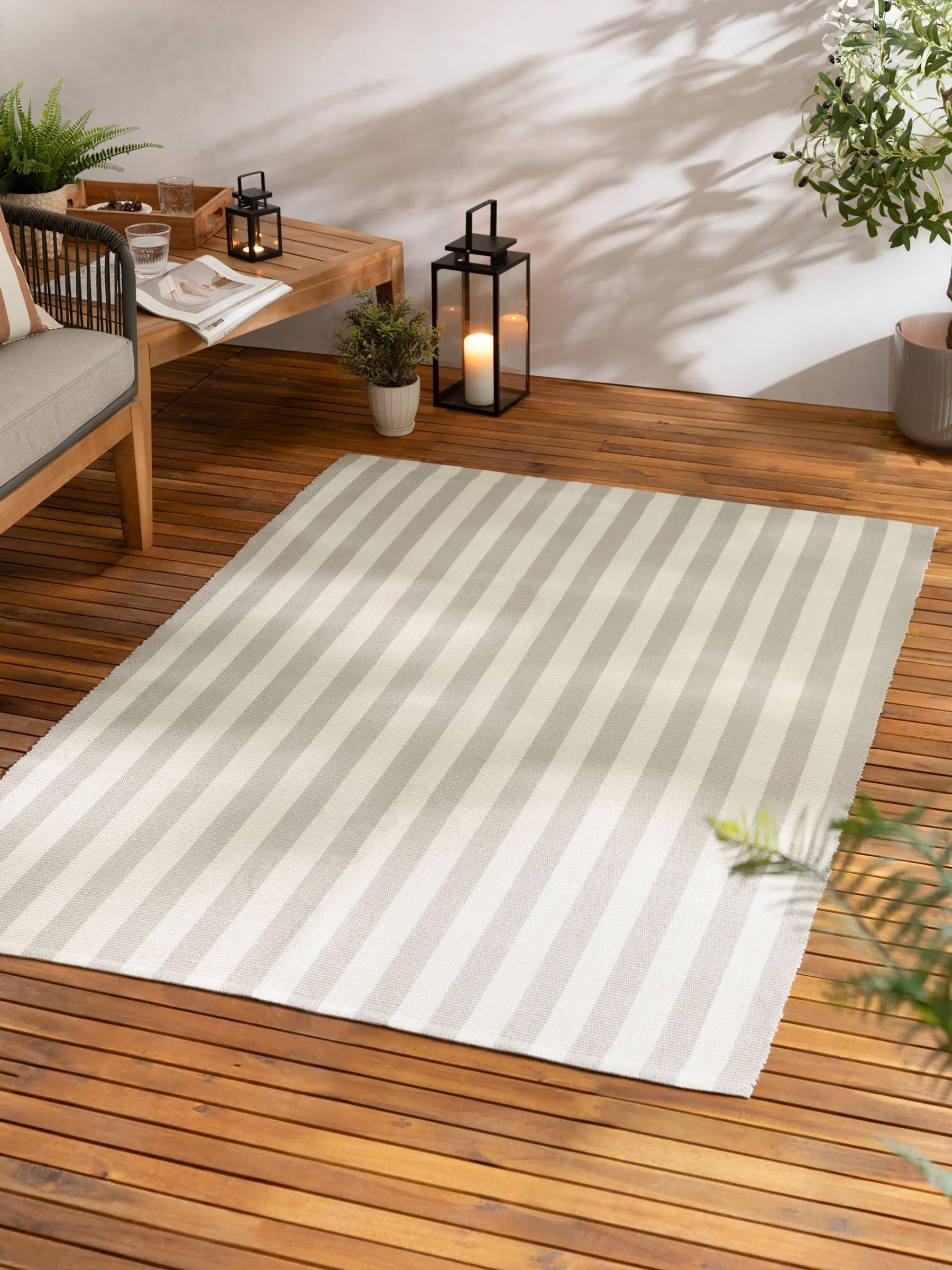 Yard Natural Hayle Stripe Outdoor Rug - Image 1 of 6