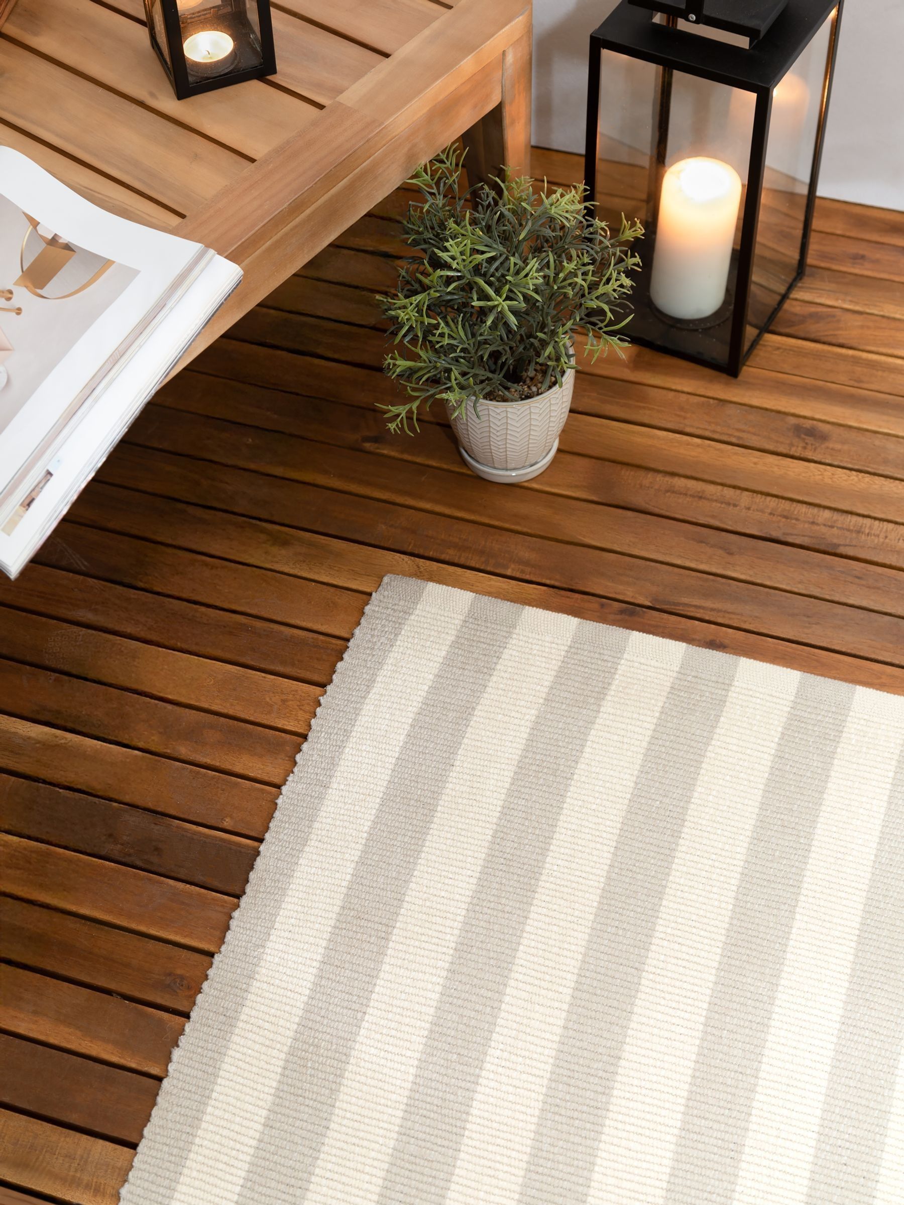 Yard Natural Hayle Stripe Outdoor Rug - Image 2 of 6
