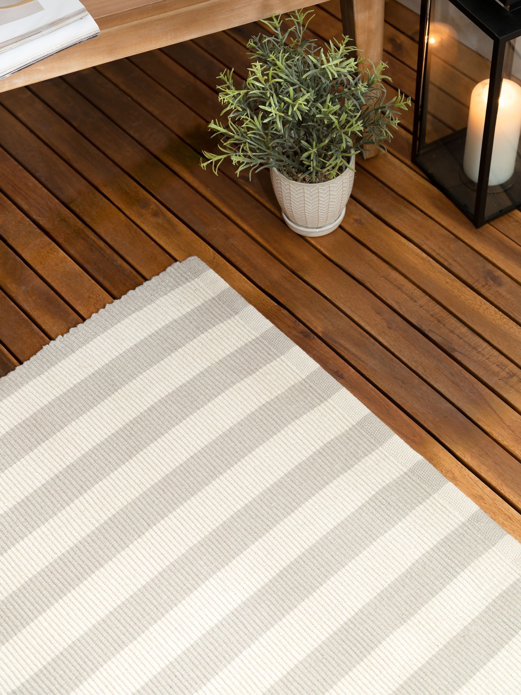 Yard Natural Hayle Stripe Outdoor Rug - Image 4 of 6